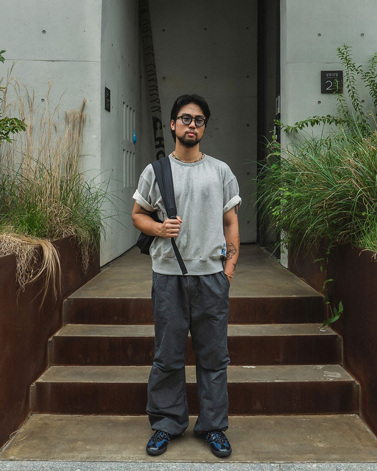카락터(KARACTOR) Pigment nylon pants / Black charcoal