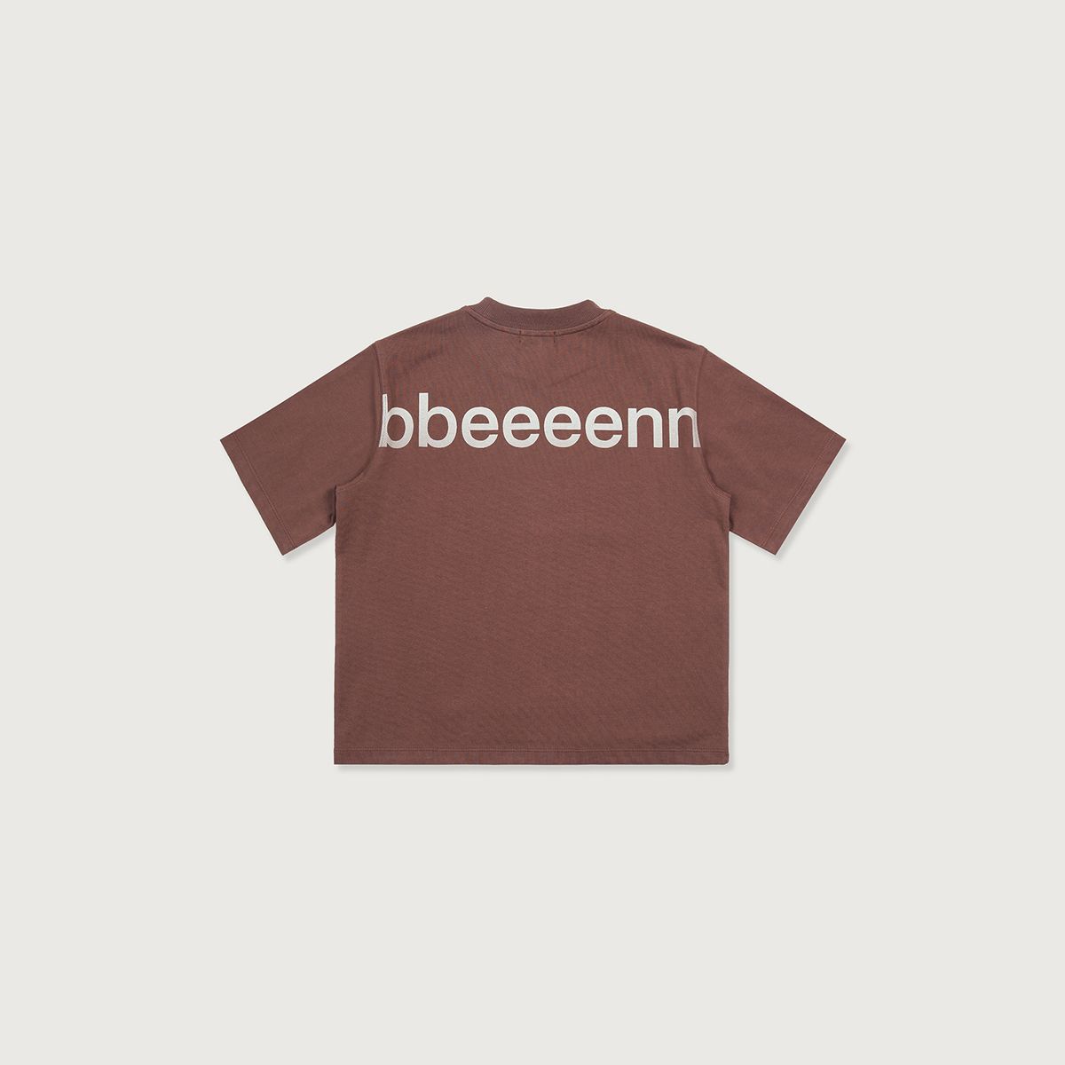 벤(BBEEEENN) 로고 오버핏 하프 T_브라운