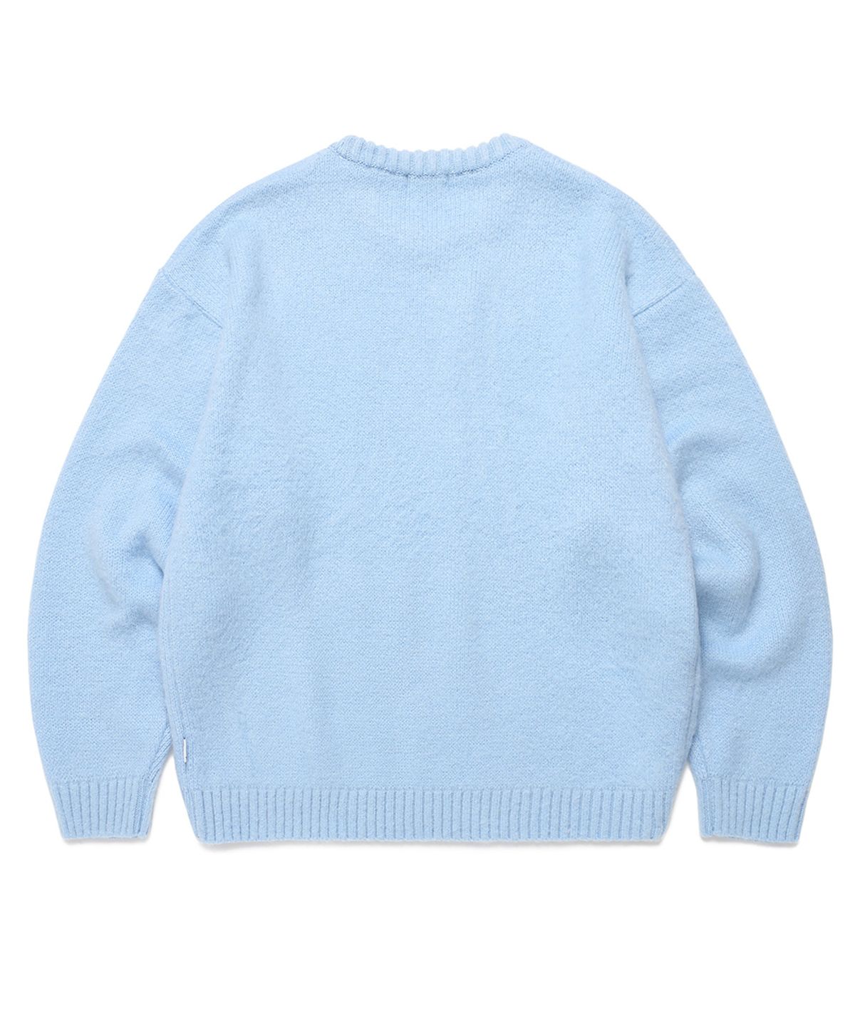 카비시(CAVISH) BRUSHED SELLER LOGO KNIT CREWNECK BLUE(CV2DFUK600A)