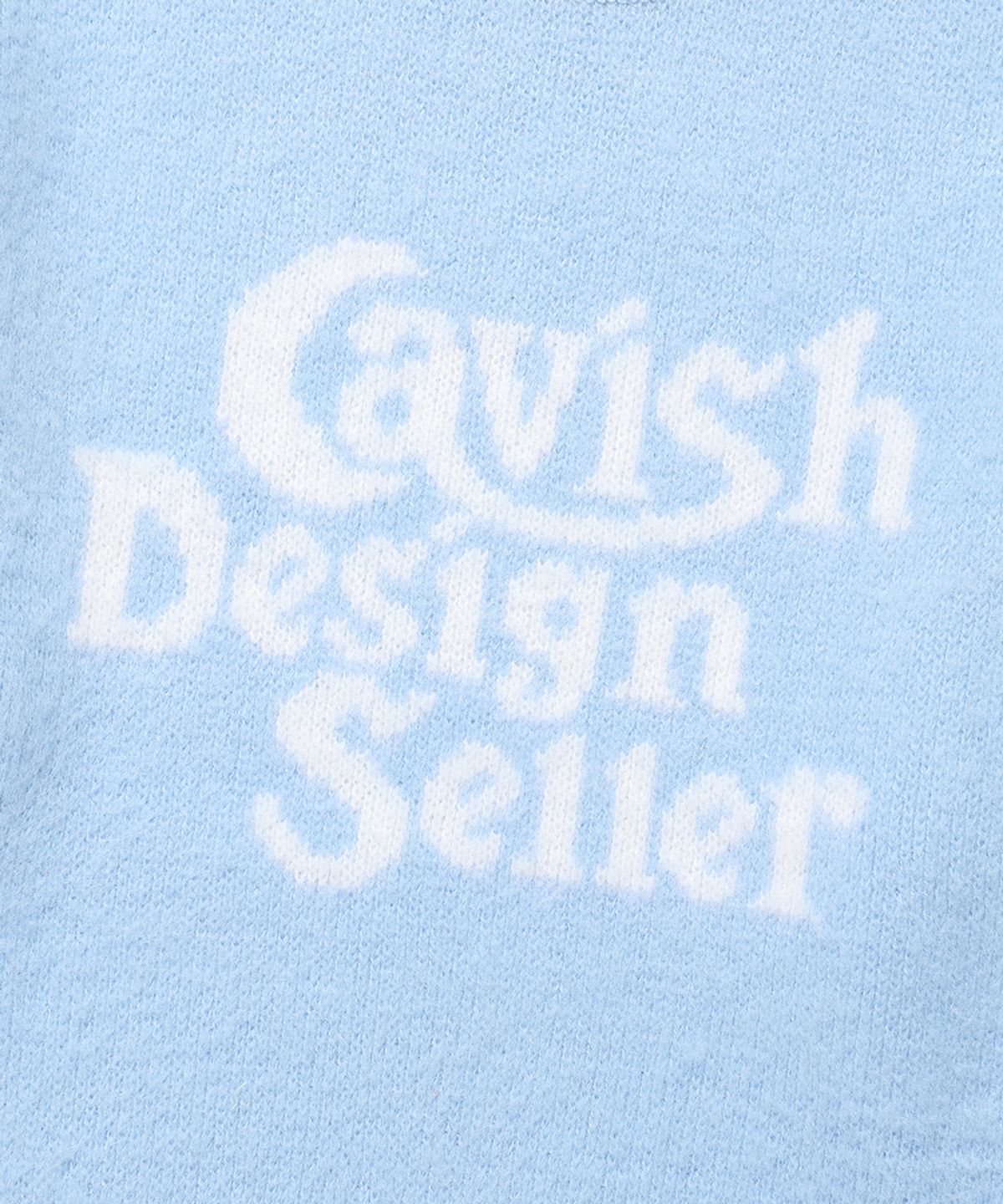카비시(CAVISH) BRUSHED SELLER LOGO KNIT CREWNECK BLUE(CV2DFUK600A)