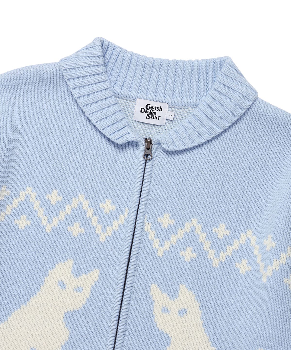카비시(CAVISH) CATS ZIP UP CARDIGAN SKY BLUE(CV2DFUK680A)
