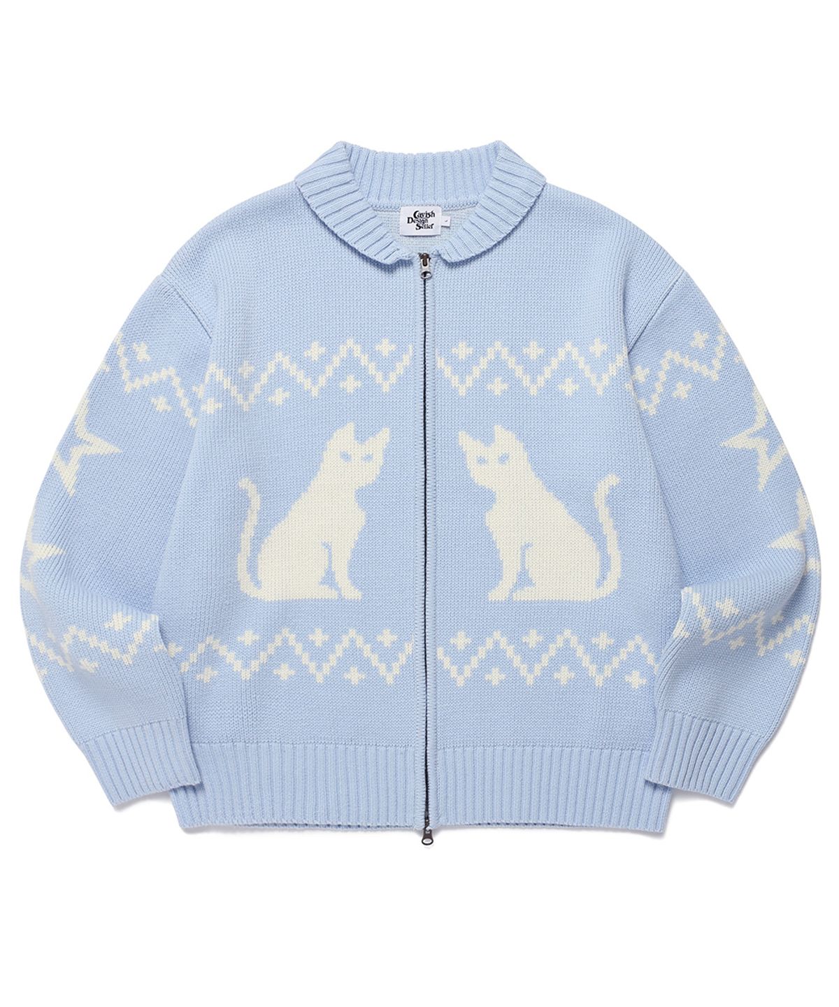 카비시(CAVISH) CATS ZIP UP CARDIGAN SKY BLUE(CV2DFUK680A)