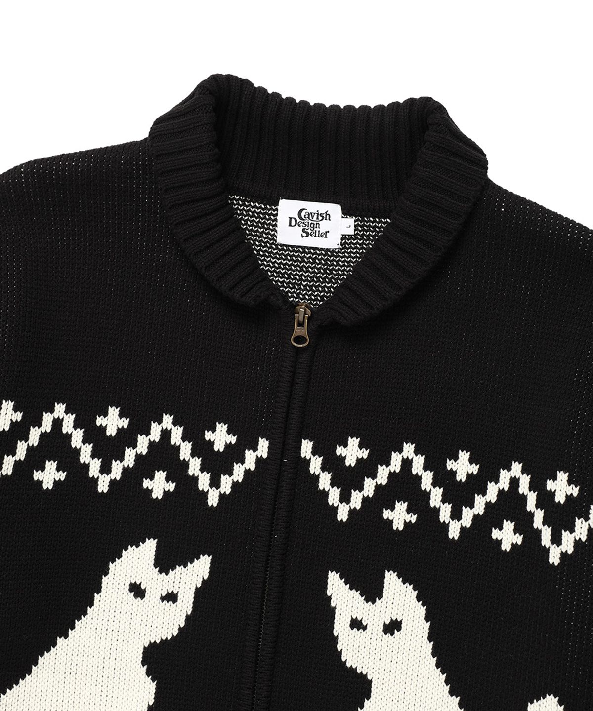 카비시(CAVISH) CATS ZIP UP CARDIGAN BLACK(CV2DFUK680A)