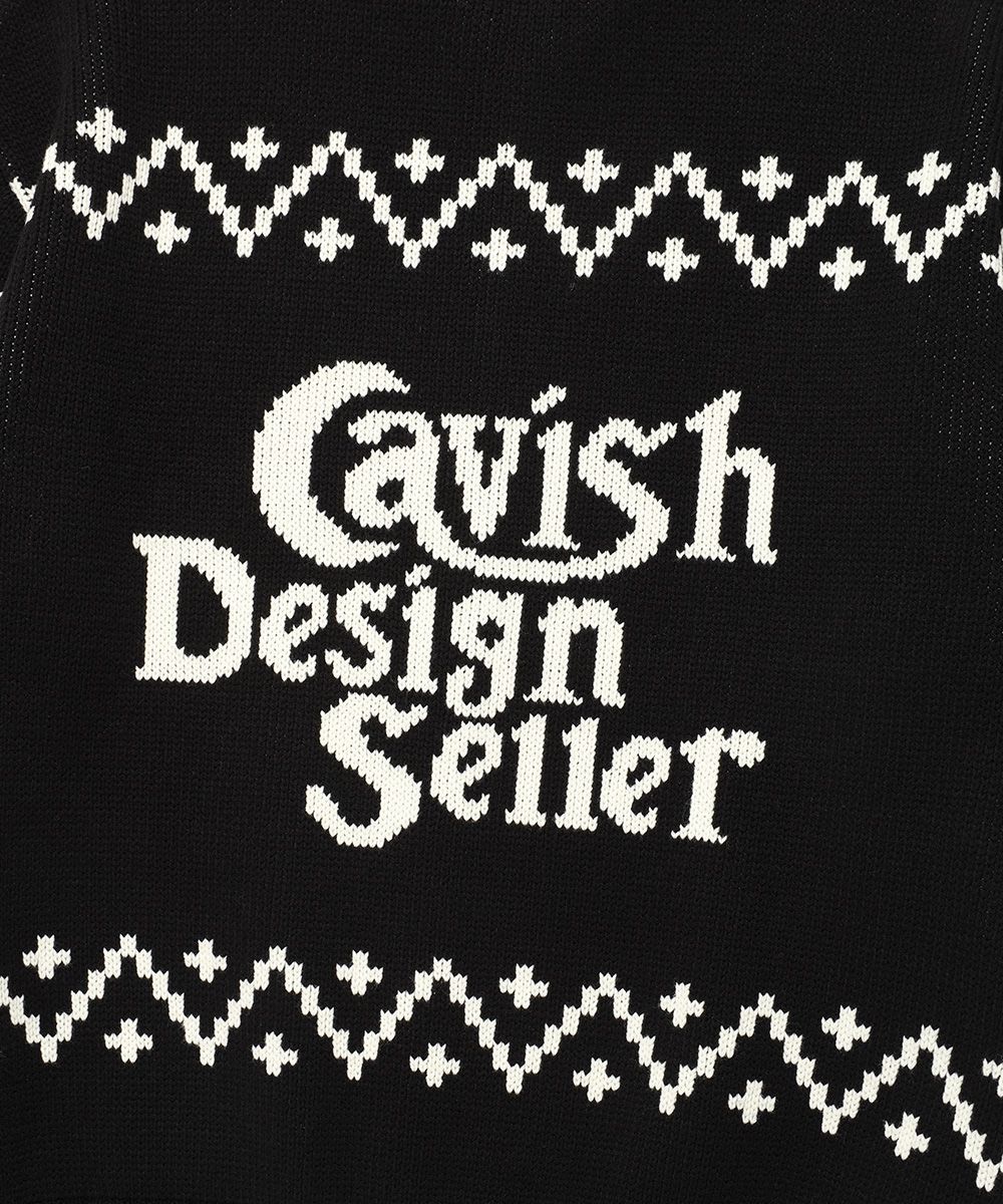 MUSINSA | CAVISH CATS ZIP UP CARDIGAN BLACK(CV2DFUK680A)