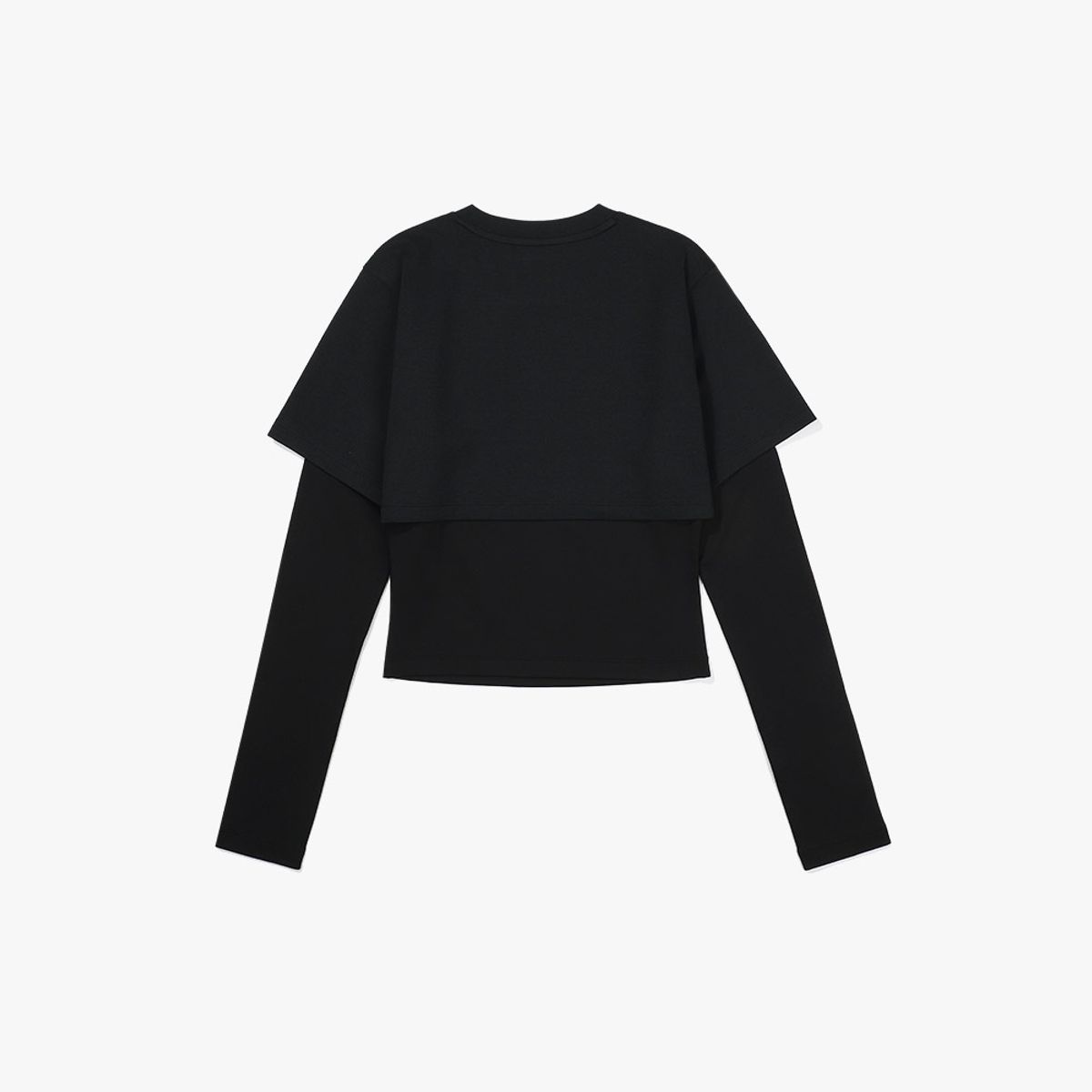 디아도라(diadora) 락앤런 크롭 레이어드 롱슬리브 BLACK