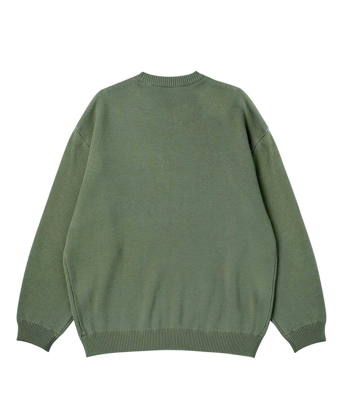 엑서사이즈(EXERCISE) RUNNER PUZZLE PIECE JACQUARD KNIT_SAGE GREEN