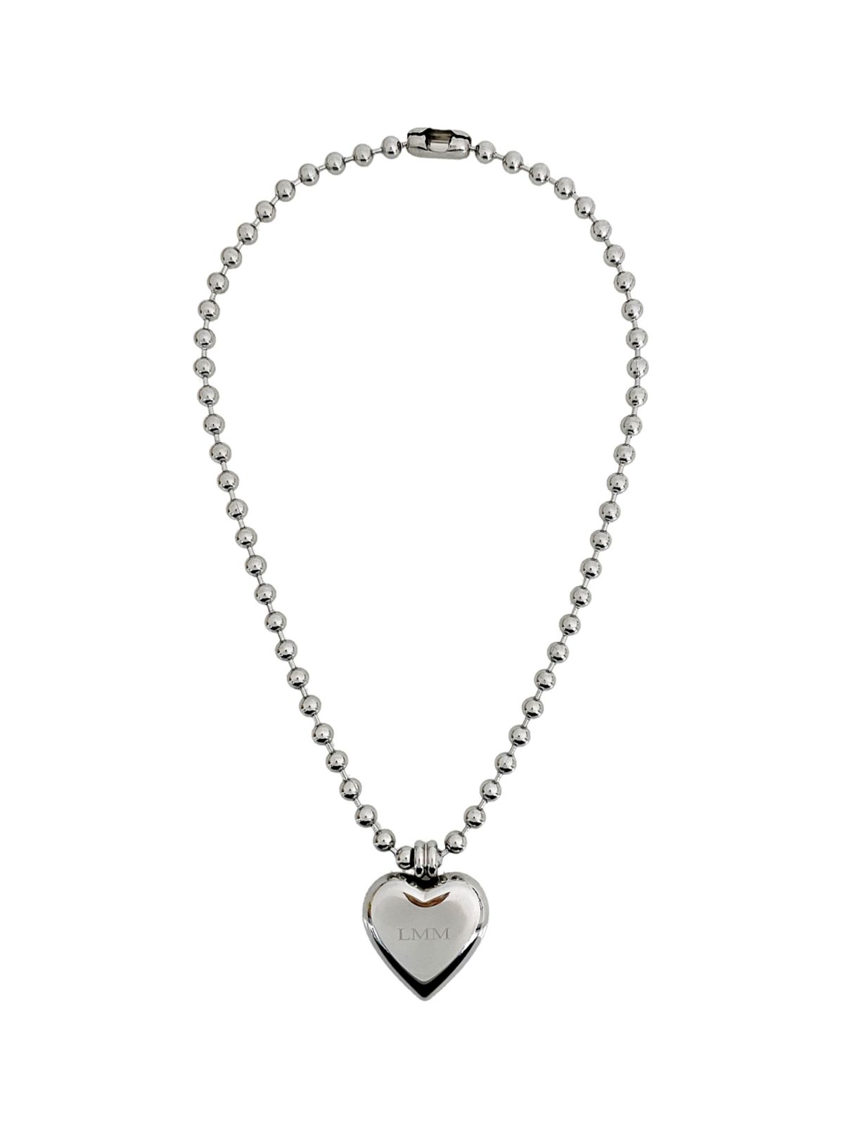 러브미몬스터(LOVE ME MONSTER) [3 Way] Big LMM Heart Ball Chain Necklace & Cross-body Strap