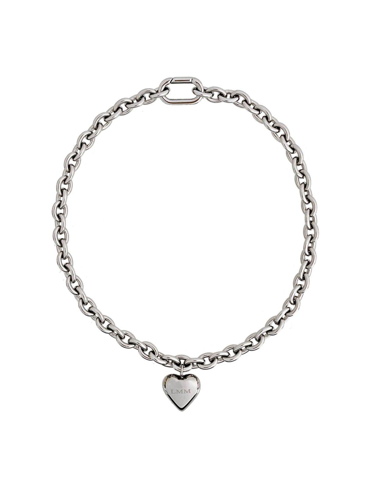러브미몬스터(LOVE ME MONSTER) [Surgical] Heart Charm Bold Chain Necklace