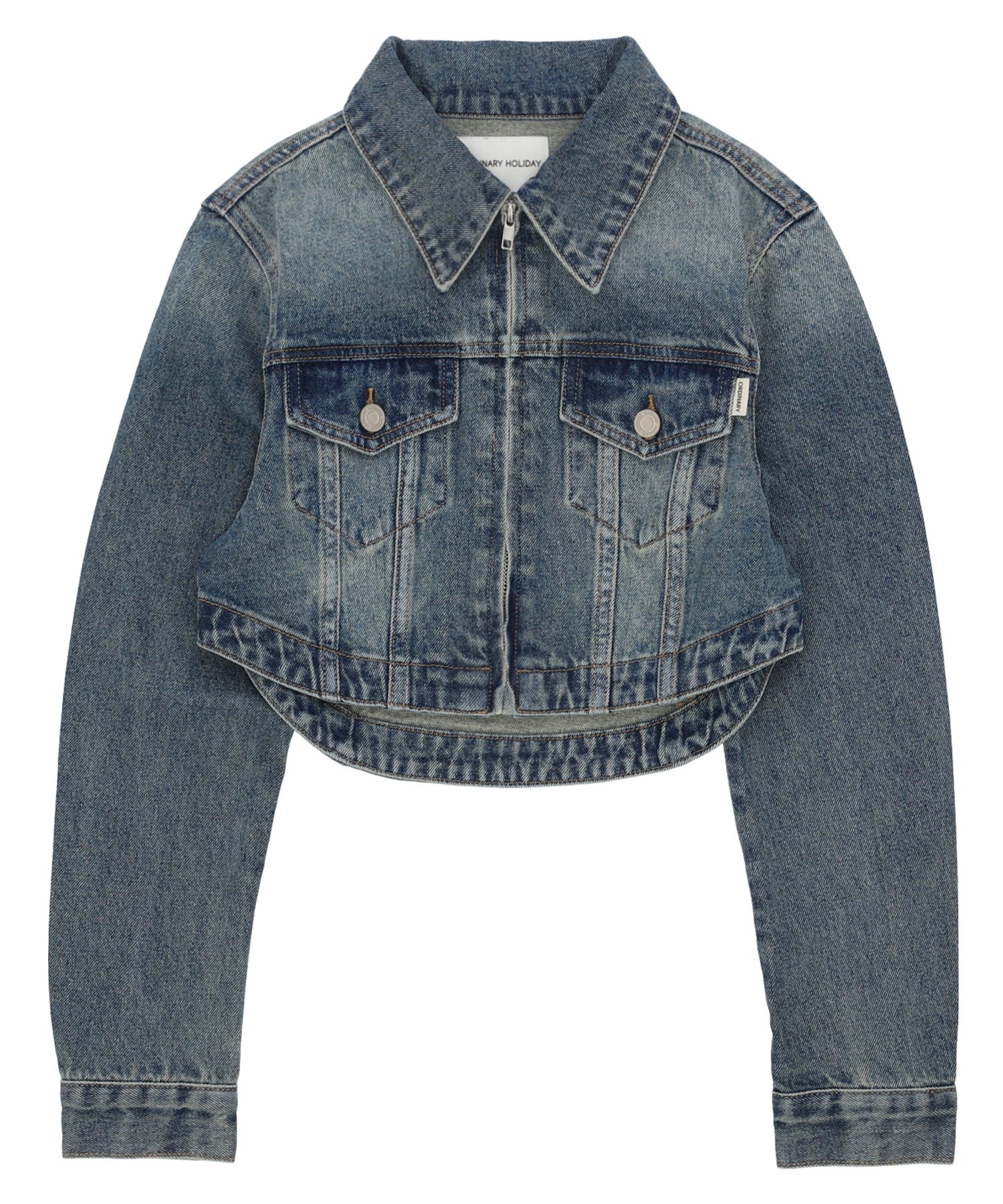 CROPPED DENIM JACKET (LIGHT INDIGO) クロップドデニム