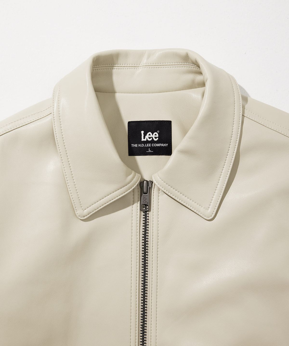 리(LEE) 신세틱 레더 카라 블루종 아이보리