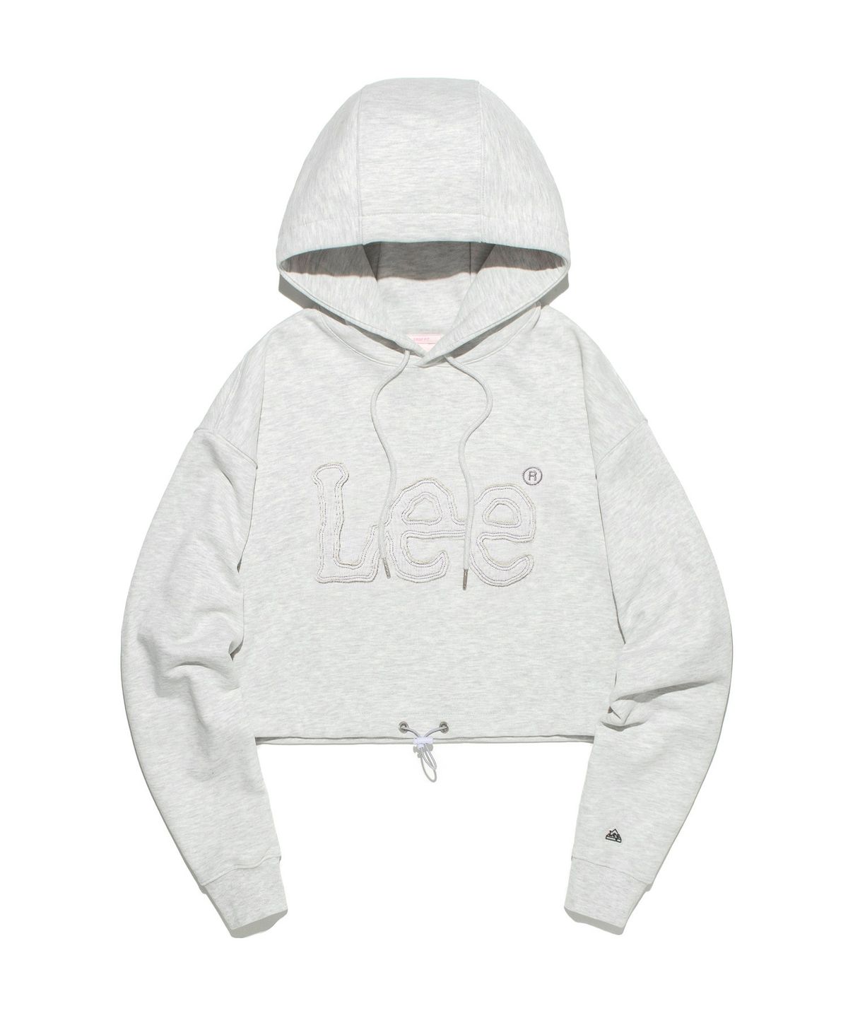 리(LEE) 우먼 크롭 빅 트위치 후드 티셔츠 라이트 그레이