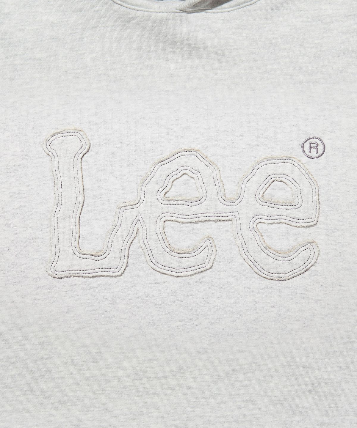리(LEE) 우먼 크롭 빅 트위치 후드 티셔츠 라이트 그레이