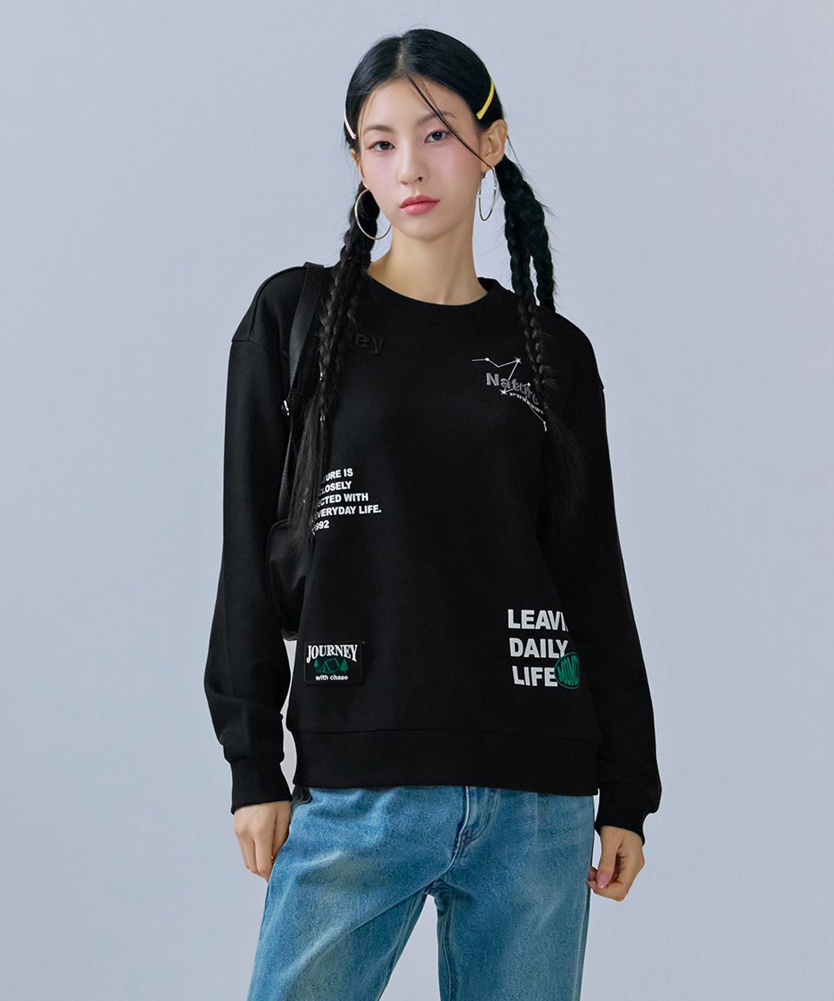 체이스컬트(CHASECULT) 공용 전판 그래픽 맨투맨-CERU5112B03