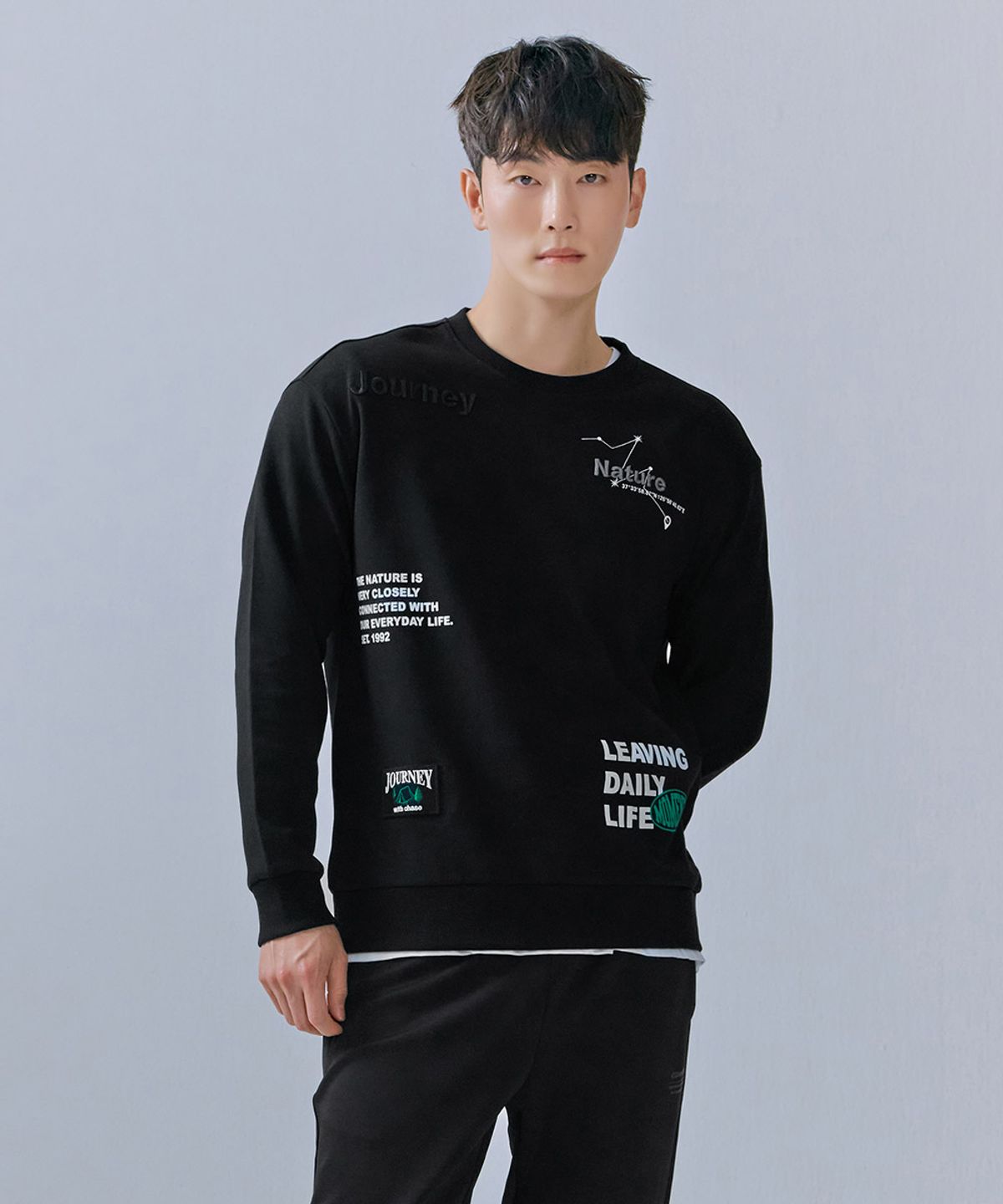 체이스컬트(CHASECULT) 공용 전판 그래픽 맨투맨-CERU5112B03