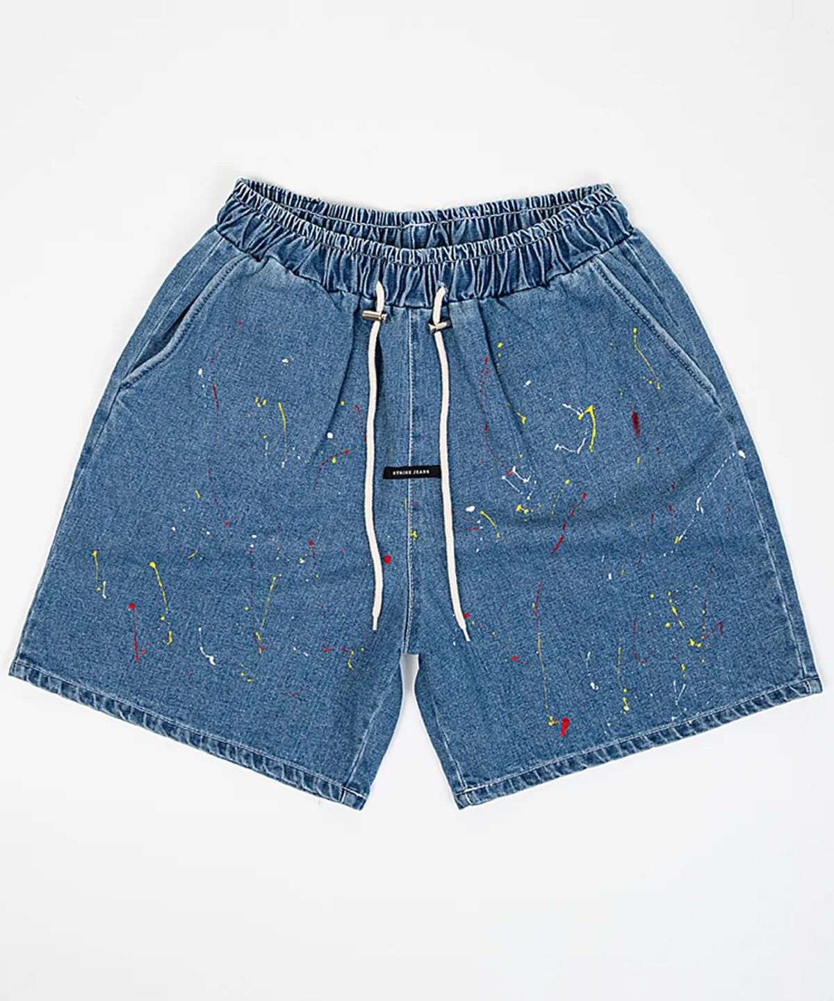 스트라이크(STRIKE) Medium Splatter Wash Denim Shorts