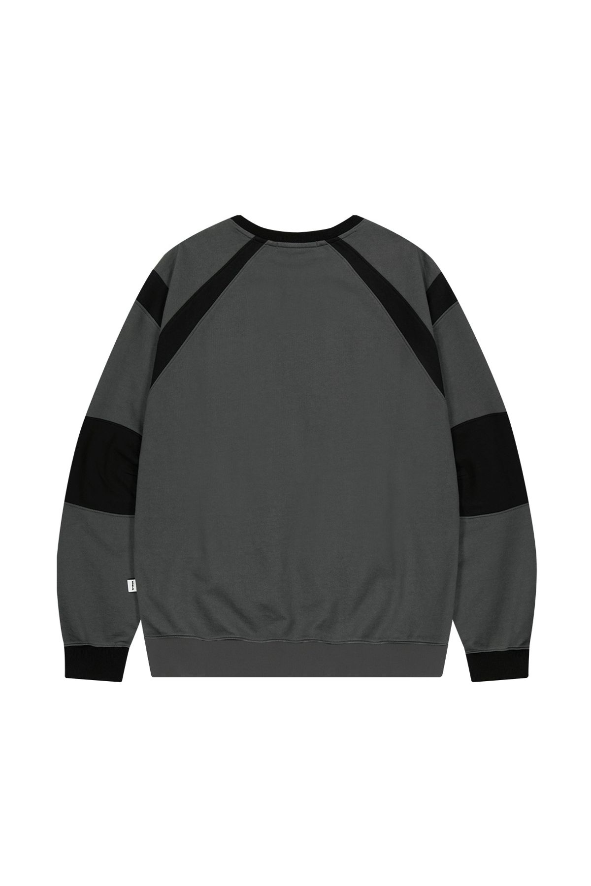 메아(MEA) CONTRAST DETAILED SWEAT SHIRT [CHARCOAL]