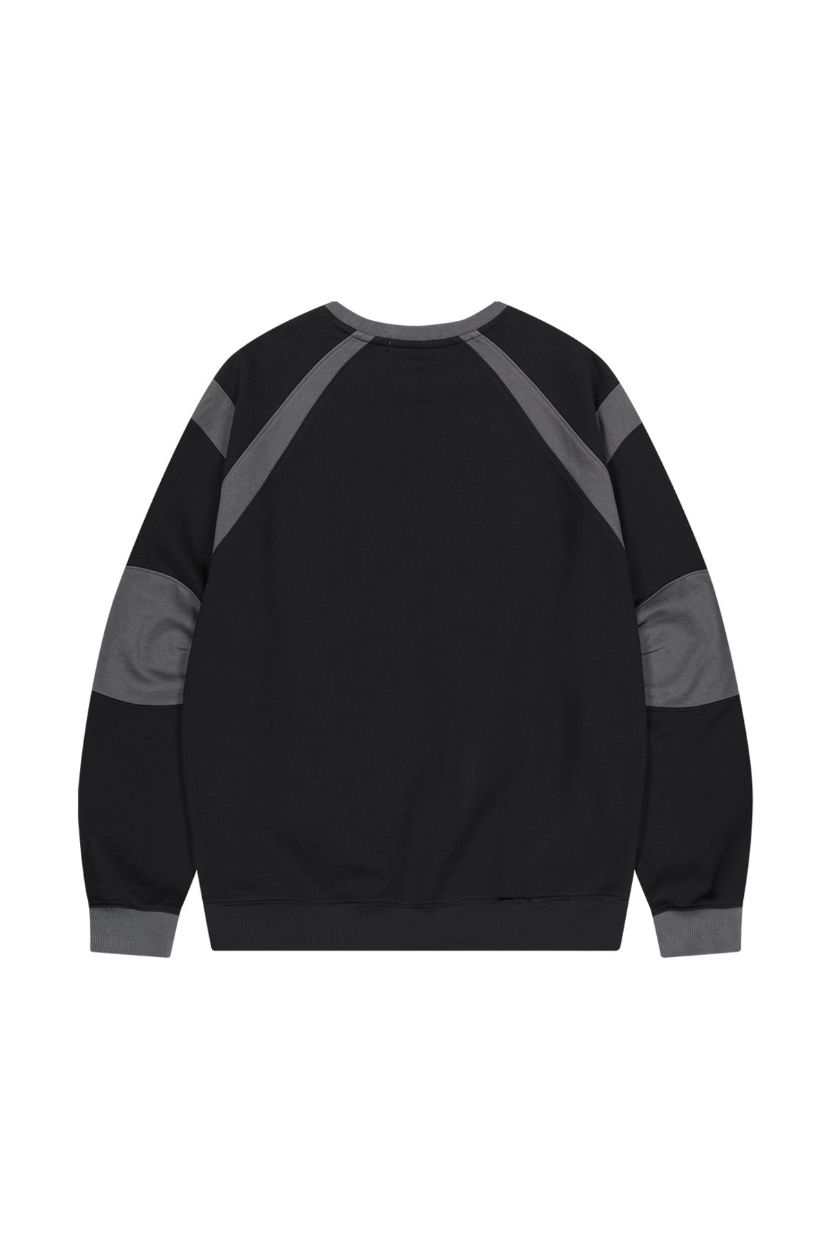 메아(MEA) CONTRAST DETAILED SWEAT SHIRT [BLACK]