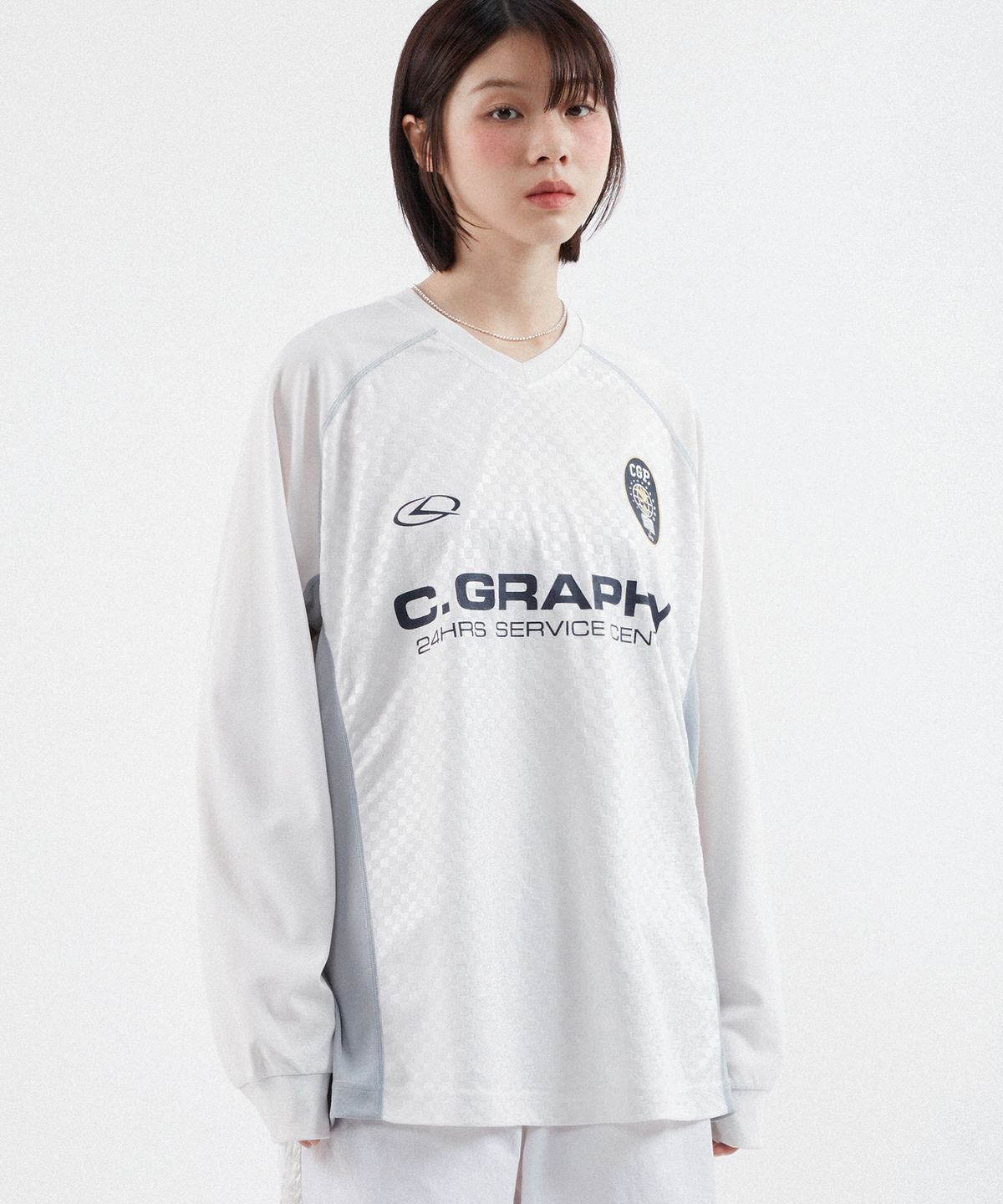 코드그라피(CGP) 24H 스포츠 긴팔 져지 티셔츠_화이트