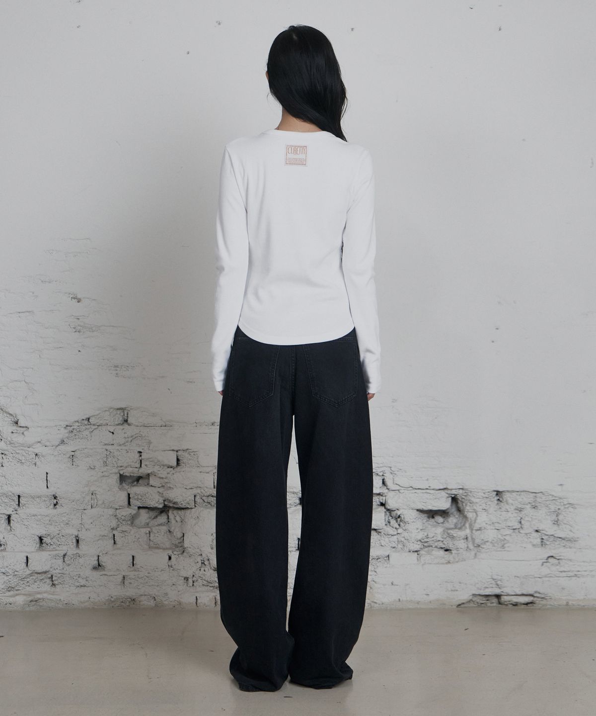 큐리티(CURETTY) C 90S LINE BASIC LONG SLEEVE T-SHIRT_WHITE
