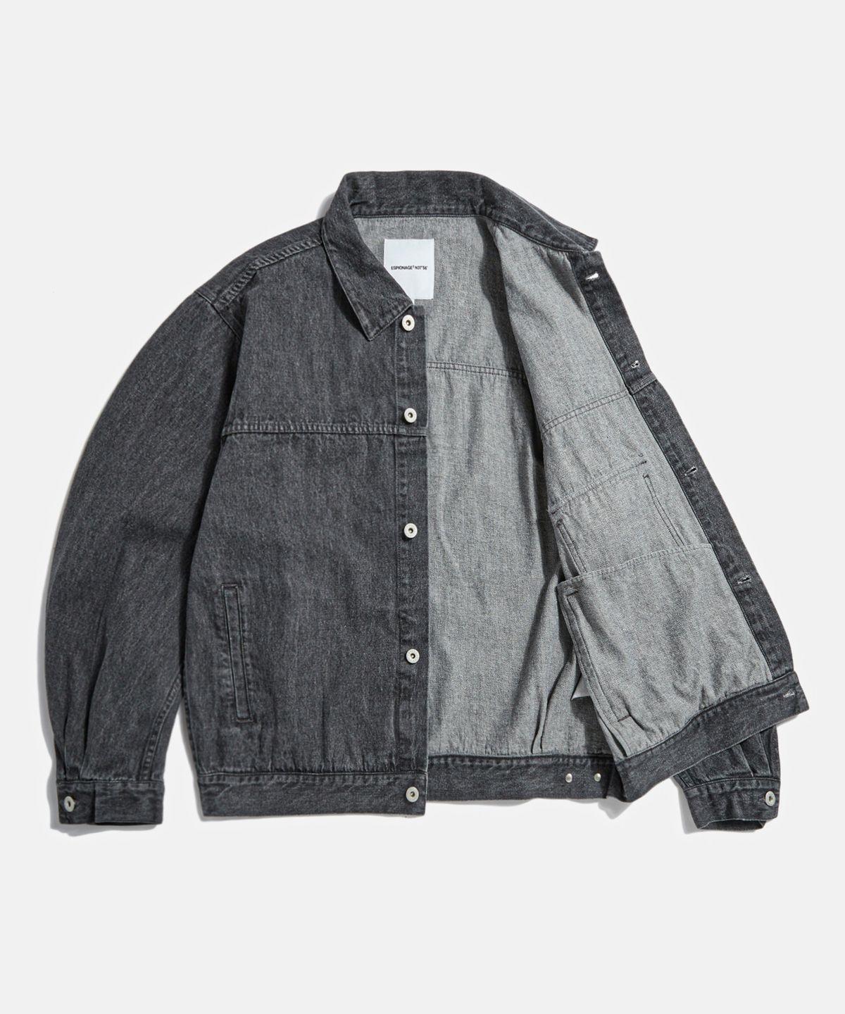 에스피오나지(ESPIONAGE) Relaxed Denim Jacket Washed Black