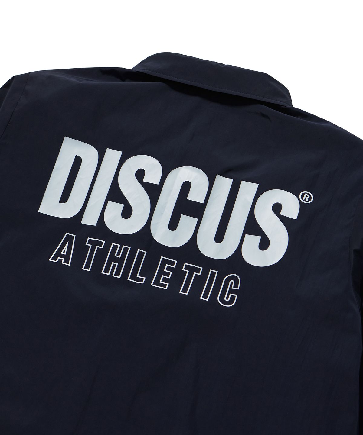 디스커스 애슬레틱(DISCUS ATHLETIC) 레터 로고 코치 자켓 네이비
