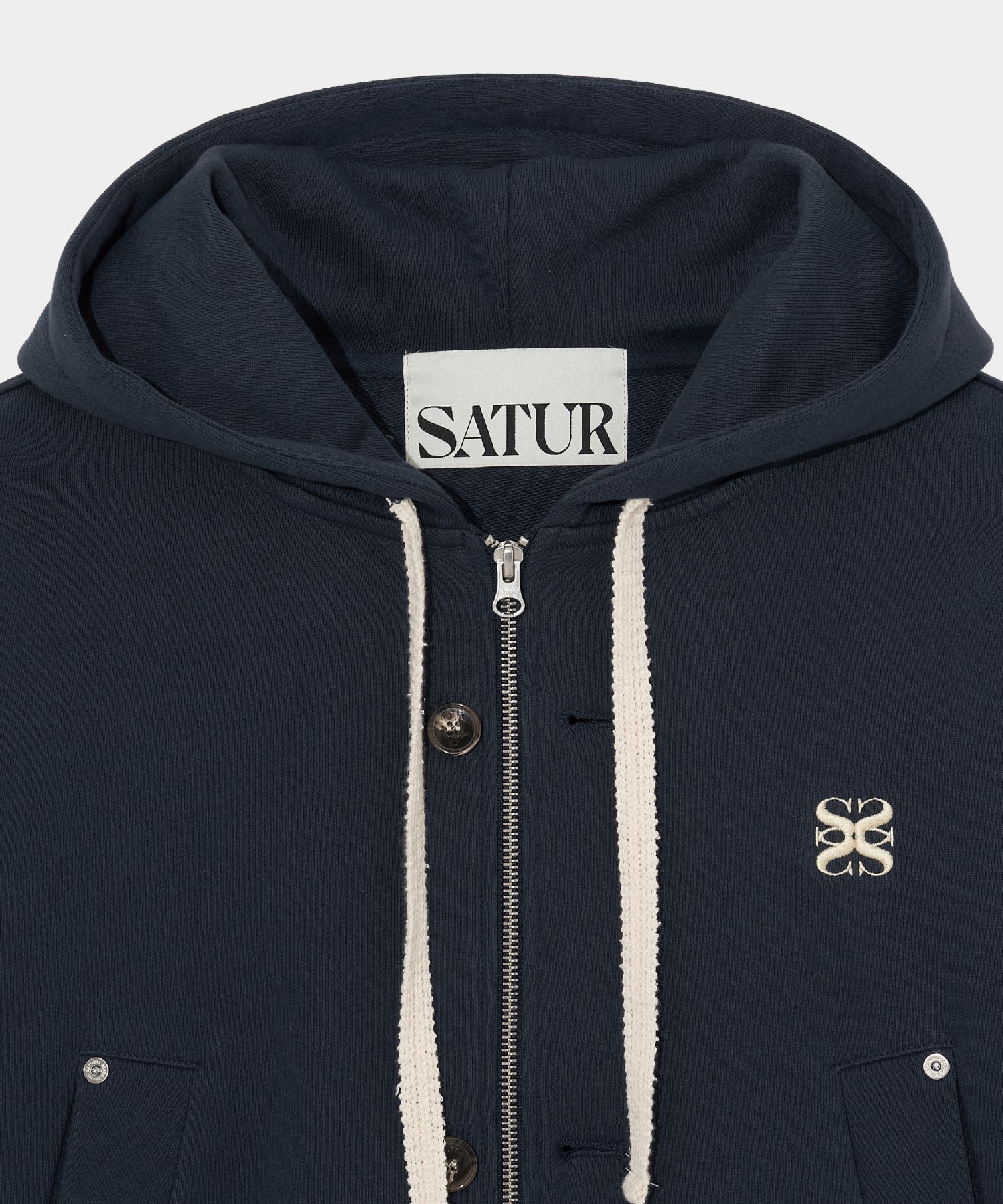 MUSINSA公式 | SATUR Theo Cotton All Day Hooded Zip-up