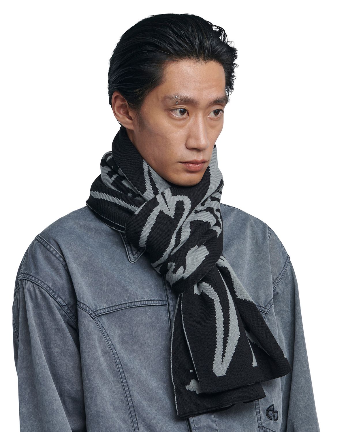 노매뉴얼(NOMANUAL) T.S JACQUARD MUFFLER - GRAY