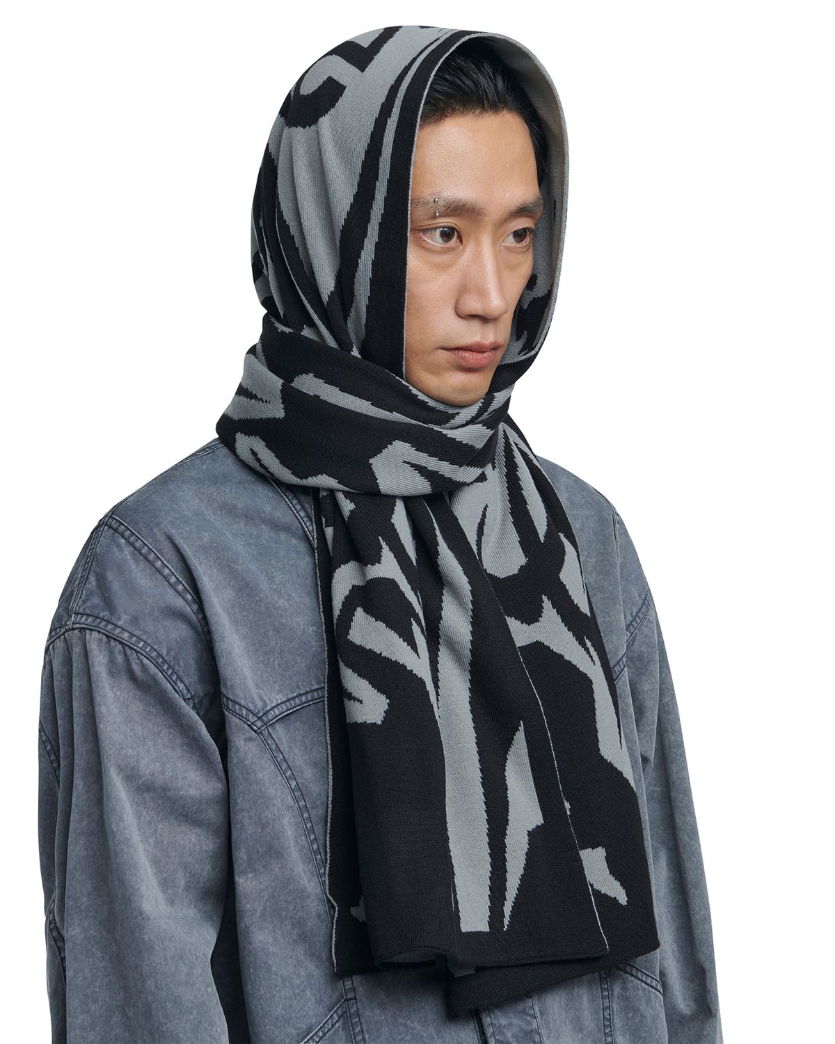 노매뉴얼(NOMANUAL) T.S JACQUARD MUFFLER - GRAY