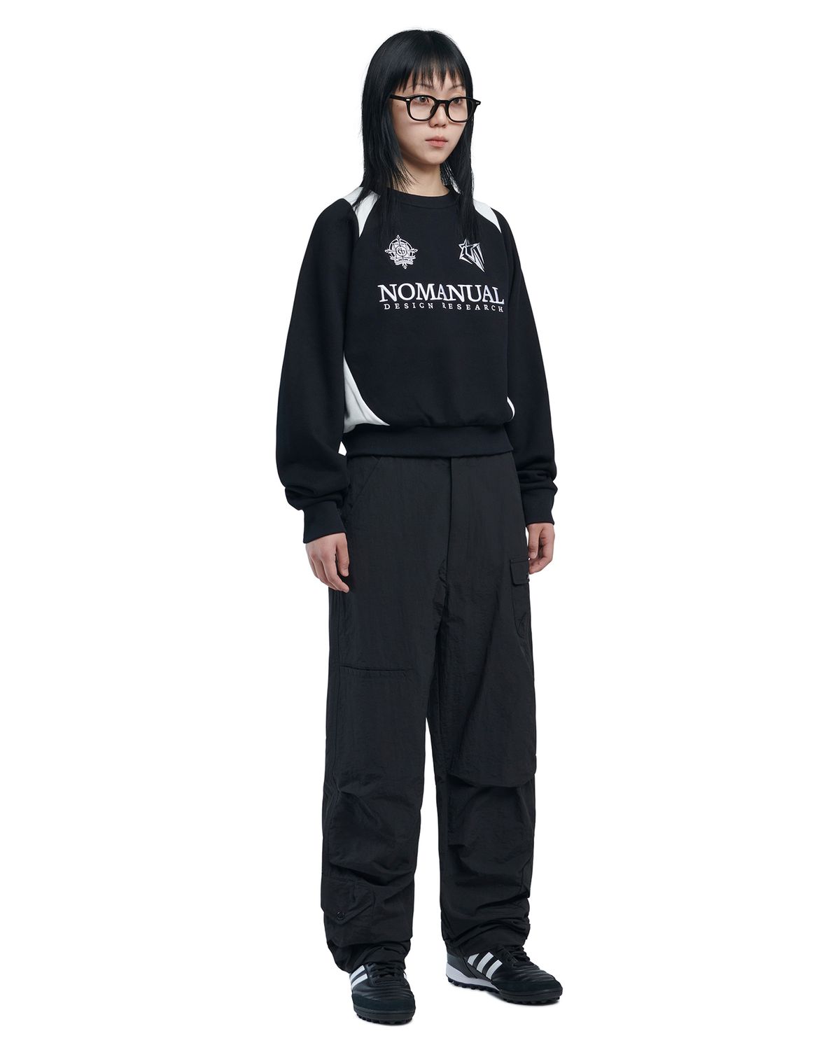 노매뉴얼(NOMANUAL) N.S.C PARACHUTE PANTS - BLACK