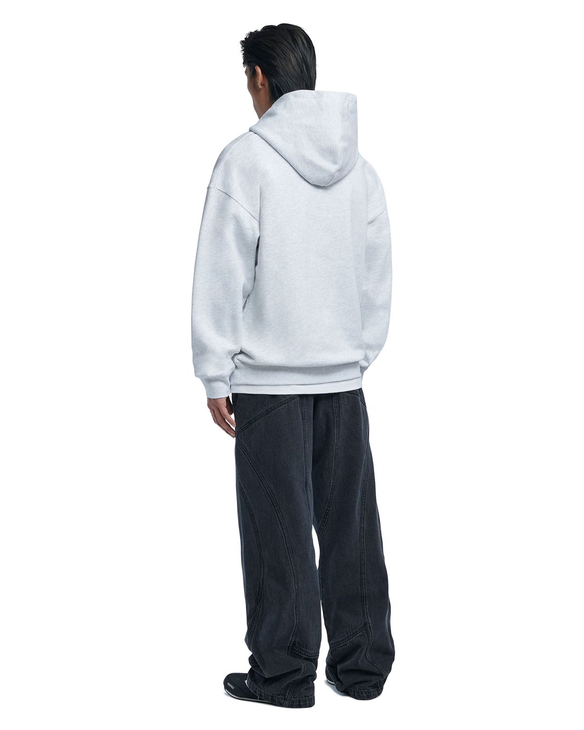 노매뉴얼(NOMANUAL) NM AUTO HOODIE - WHITE MELANGE