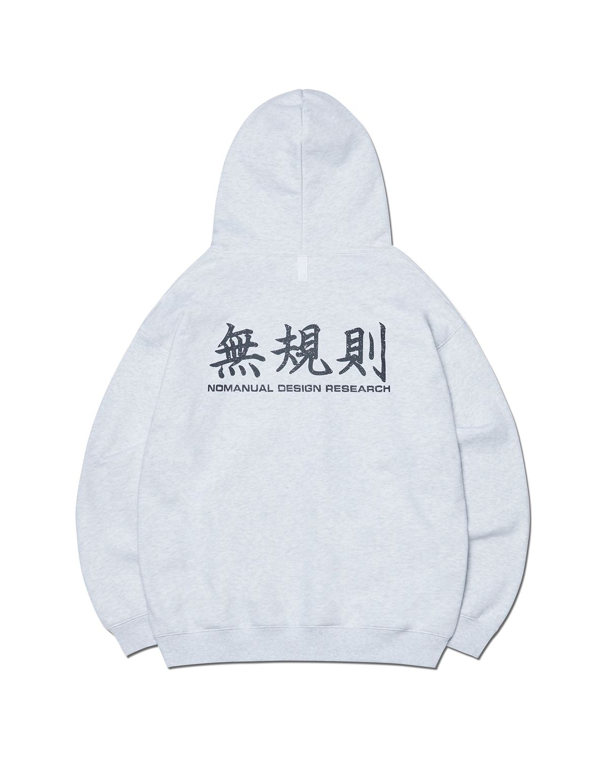 노매뉴얼(NOMANUAL) N.R HOODIE - WHITE MELANGE