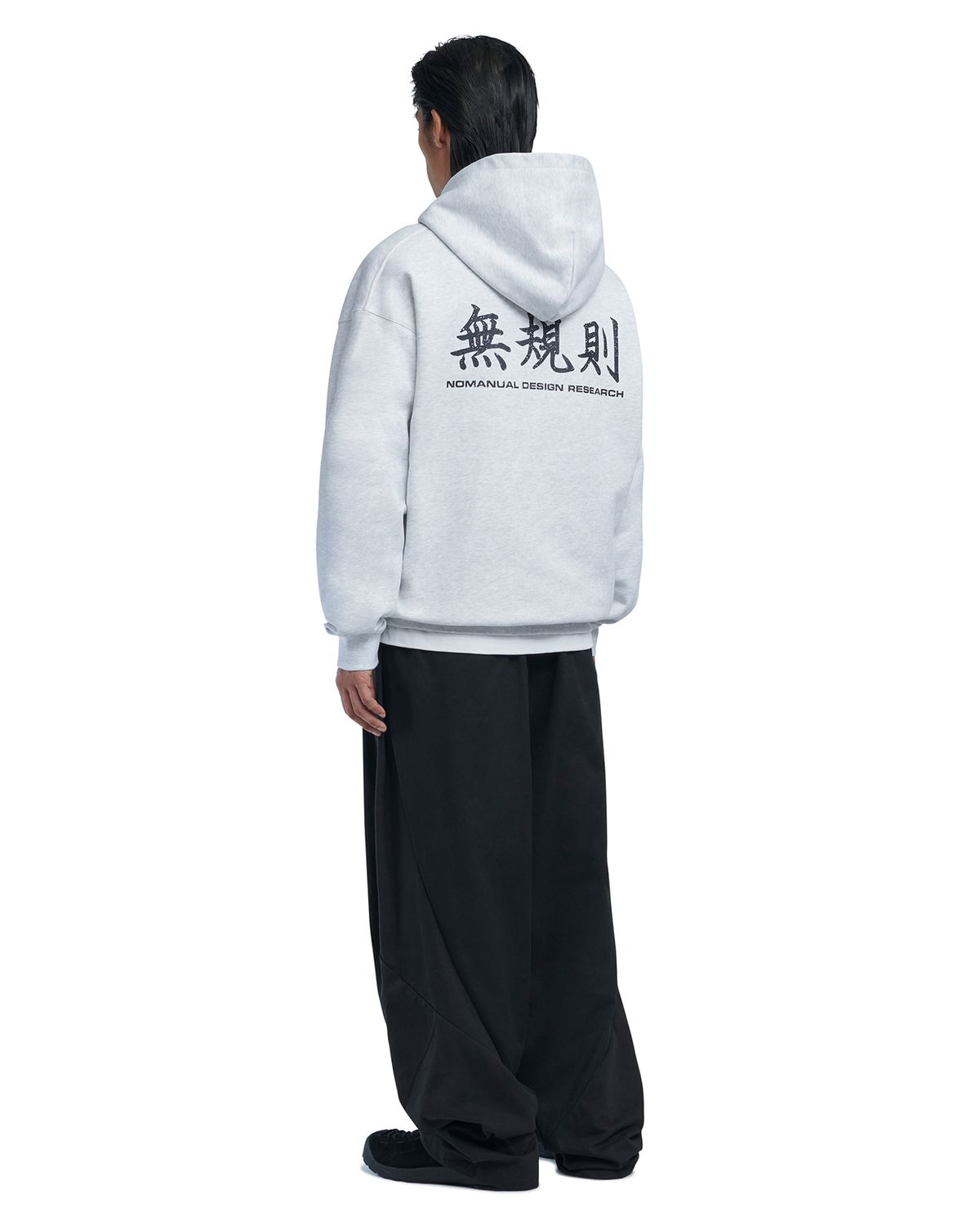 노매뉴얼(NOMANUAL) N.R HOODIE - WHITE MELANGE