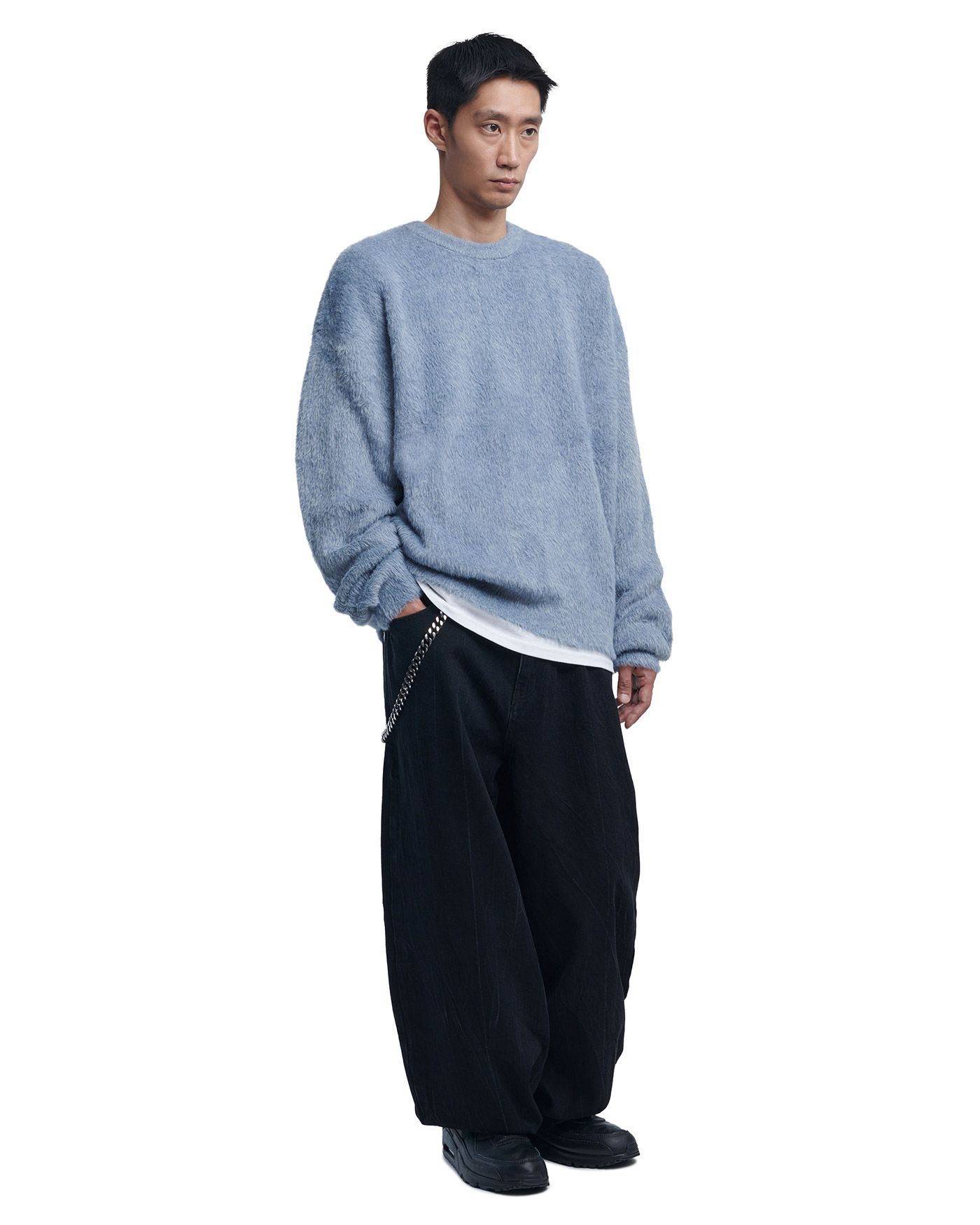 노매뉴얼(NOMANUAL) CROPPED HAIRY KNIT - MARINA - 사이즈 & 후기