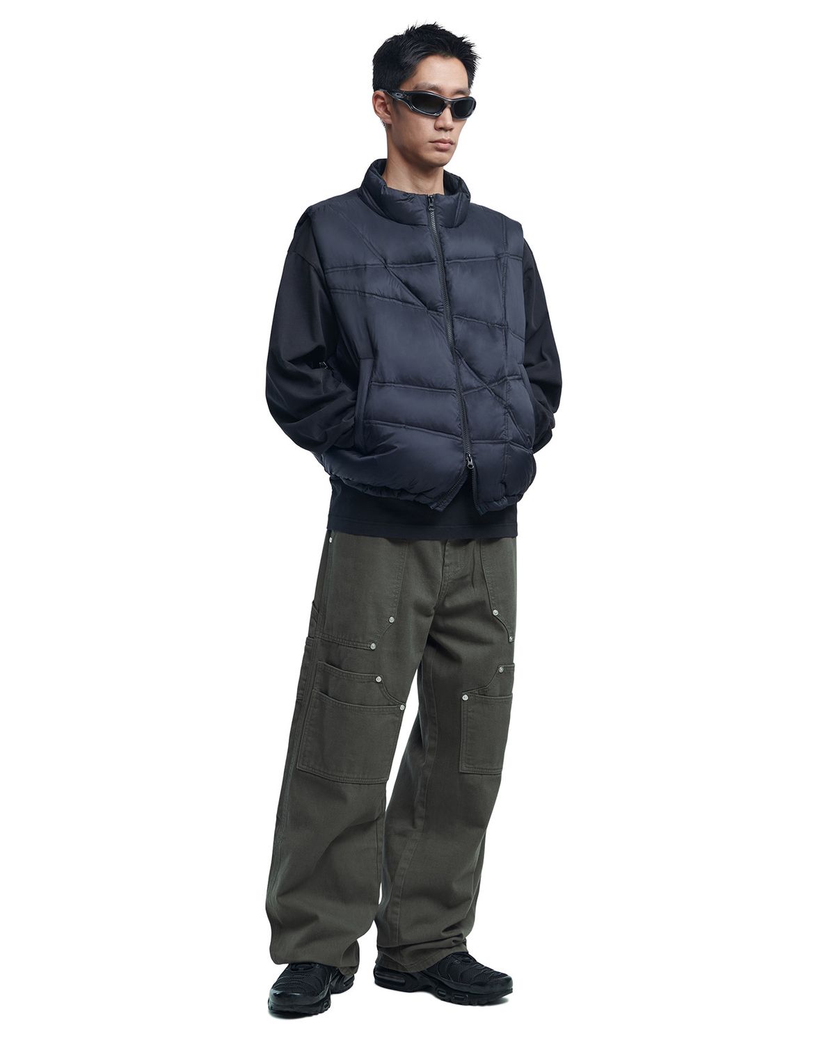 노매뉴얼(NOMANUAL) TRACK DUCK DOWN VEST - BLACK