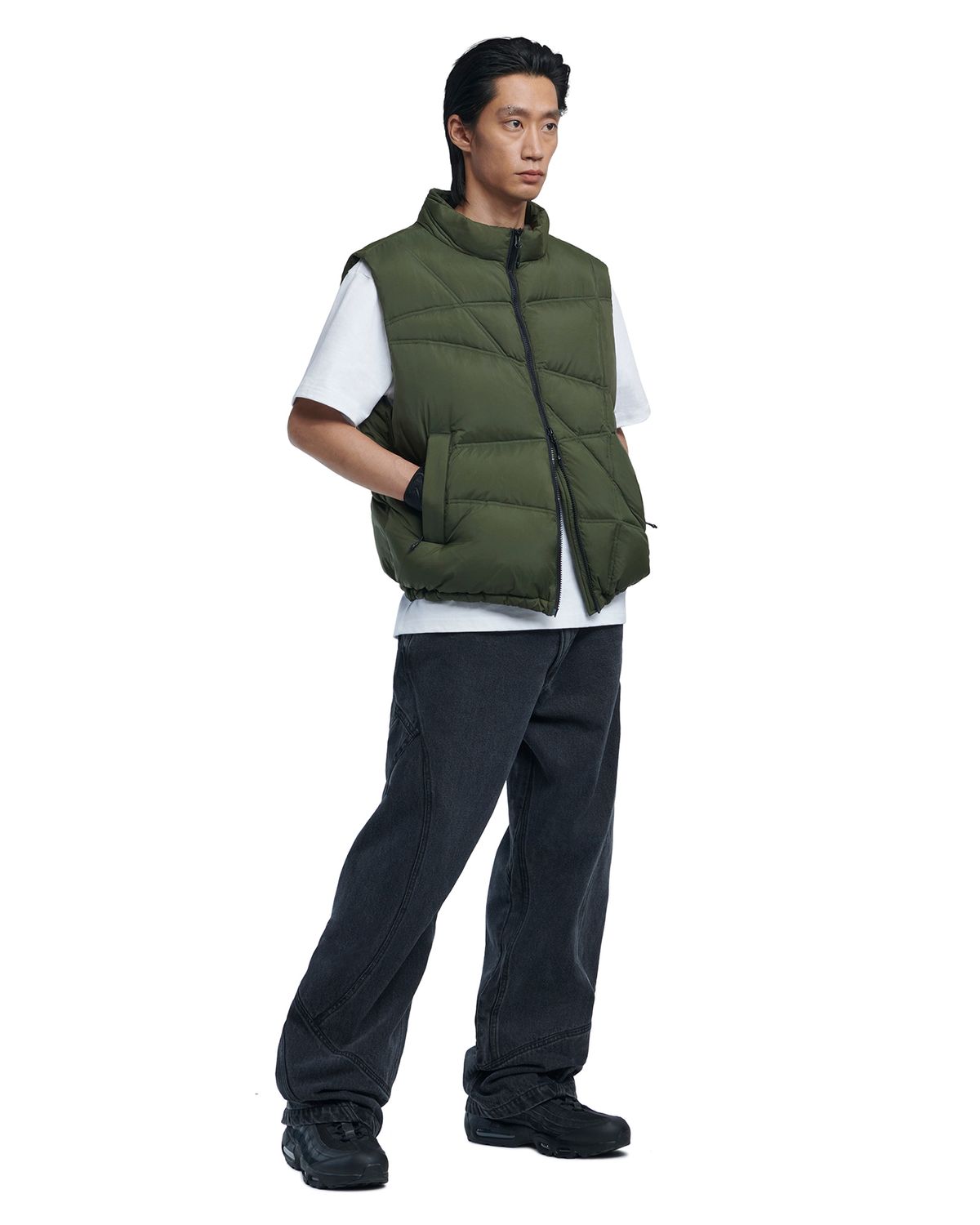 노매뉴얼(NOMANUAL) TRACK DUCK DOWN VEST - KHAKI
