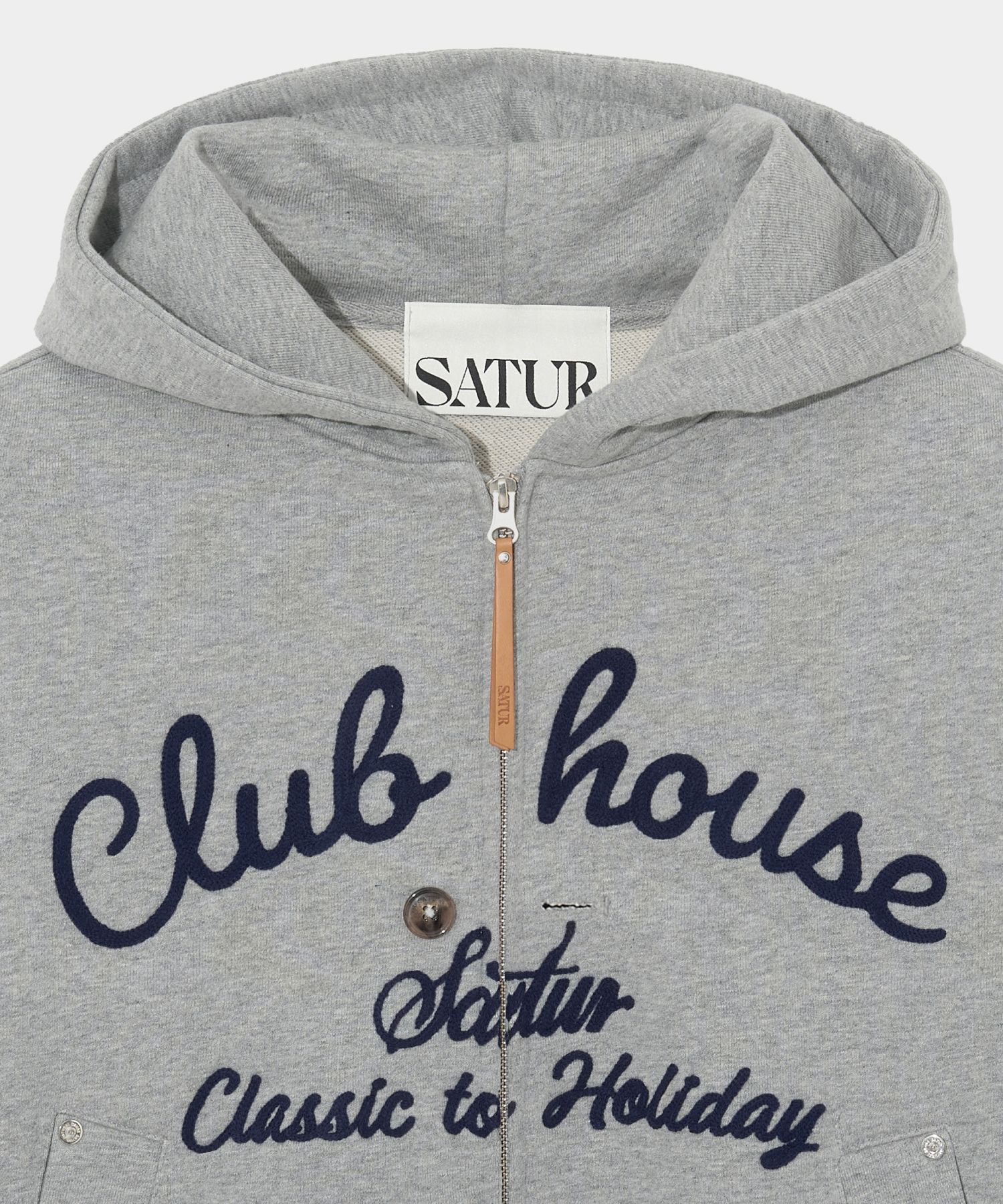 ★人気★【SATUR】★Club House Lettering Hoodie ZIp-U.p★ MUSINSA公式 | SATUR Club House Lettering Hood Zip Up Vintage