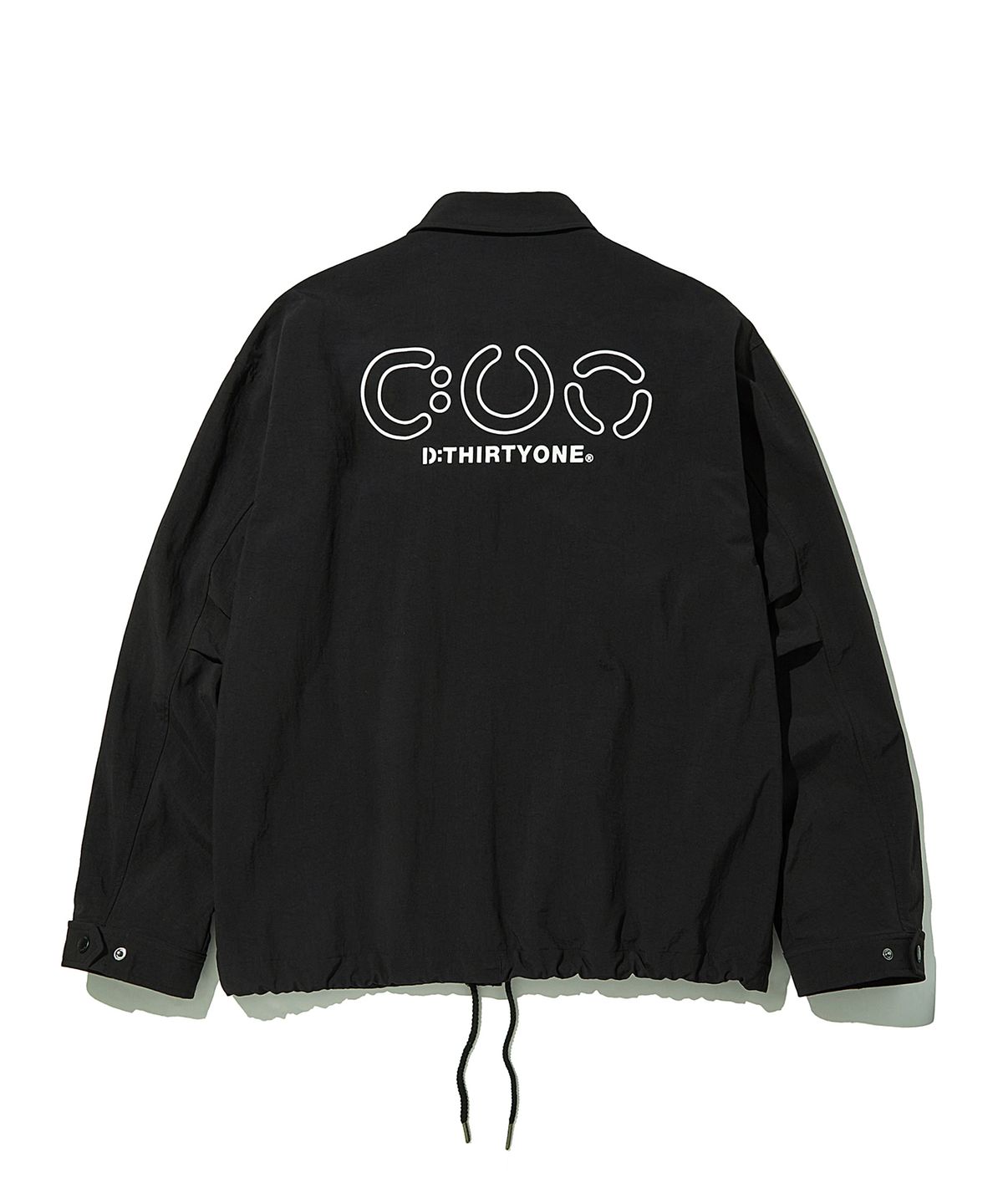디써티원(DTHIRTYONE) DTO Logo-Print Coach Jacket_Black