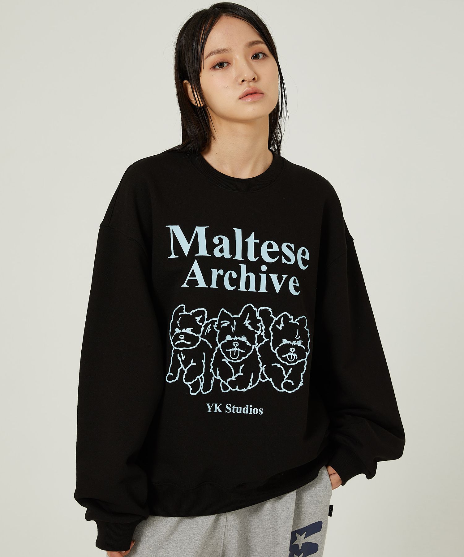 WAI KEI◆Maltese archive line graphic sweatshirts 男女兼用 MUSINSA公式 | WAI KEI Maltese Archive Line Graphic