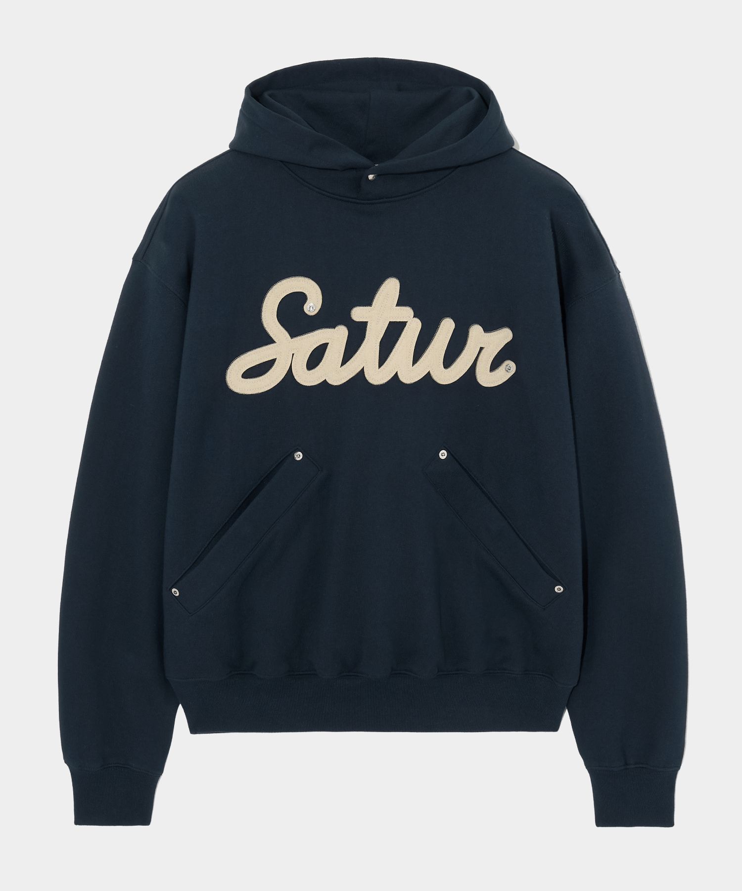 パーカー・フーディ SATUR Rivet Applique Pocket Logo Hood Classic Navy MUSINSA | SATUR Setter Applique Rivet Hood Classic Navy