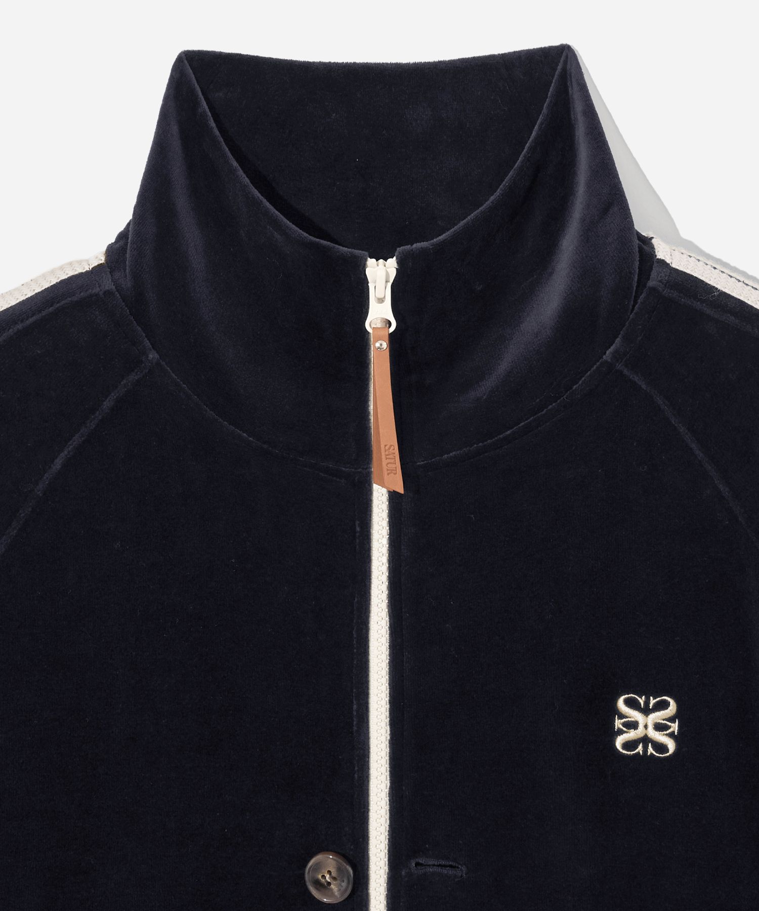 ◆SATUR◆ W Lawton velor collar jacket navy SA243WTJ03NV MUSINSA | SATUR (W) Lawton Velour Collar Jacket Navy
