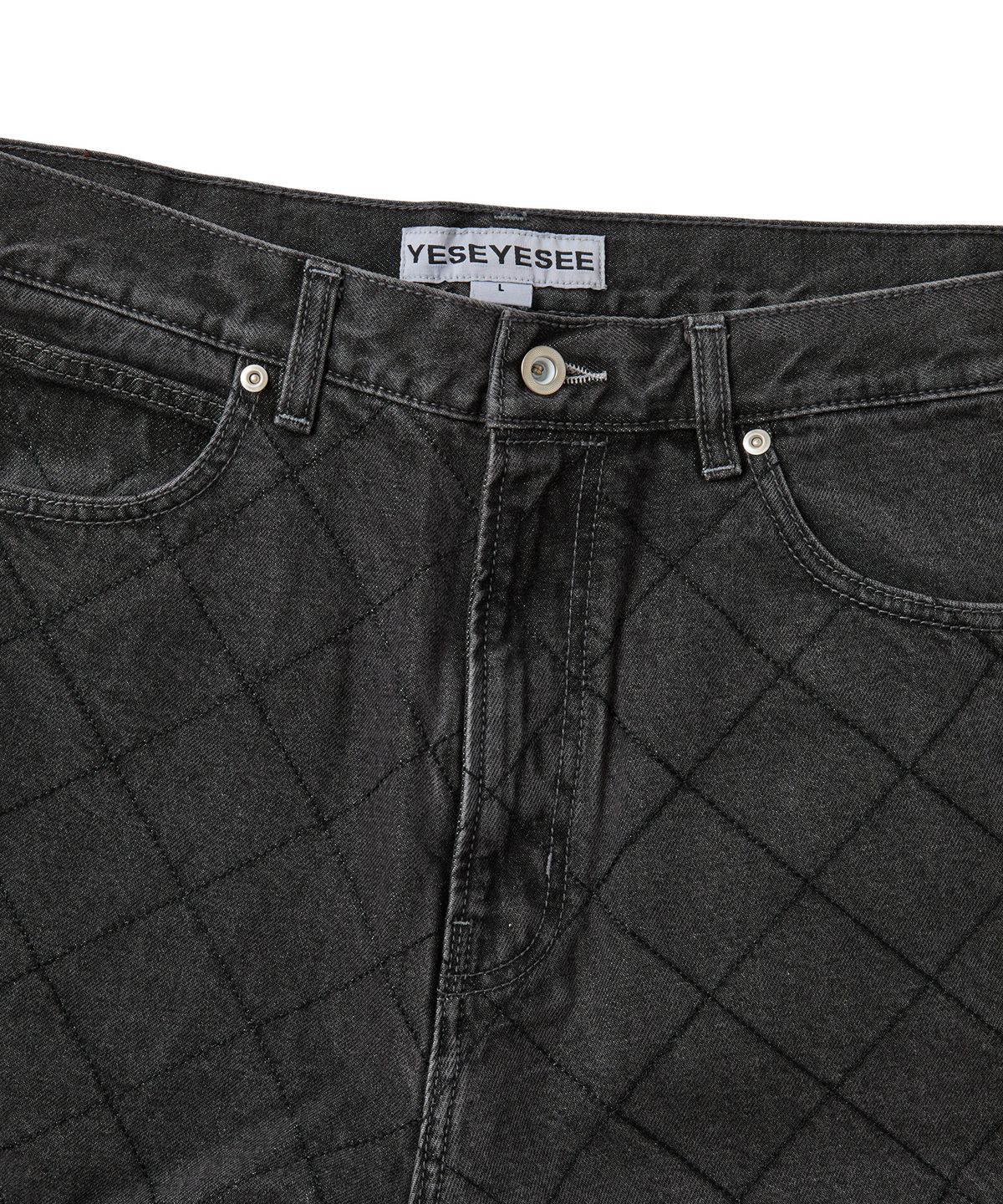 예스아이씨(YESEYESEE) Equal Net 5 Pockets Denim Pants Black