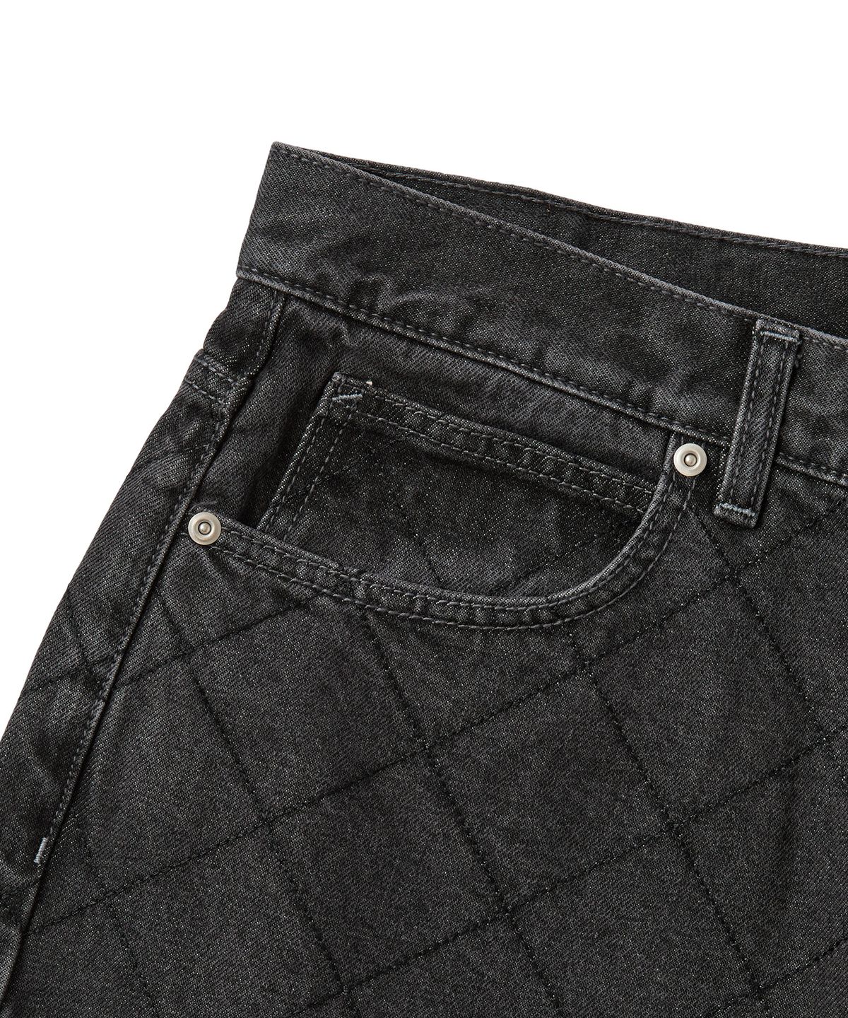 예스아이씨(YESEYESEE) Equal Net 5 Pockets Denim Pants Black