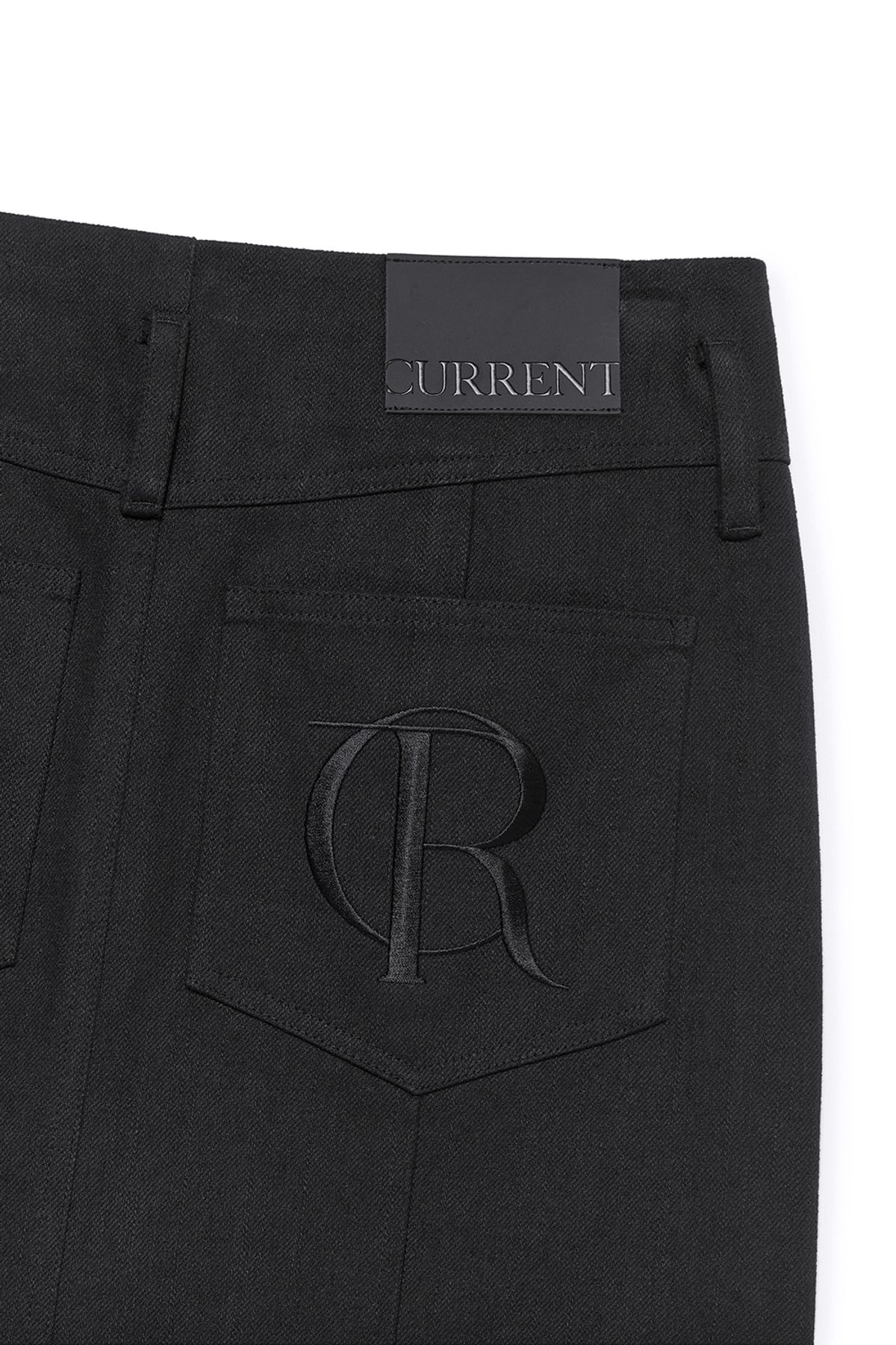 커렌트(CURRENT) SHEER MIX MAXI SKIRT [BLACK]