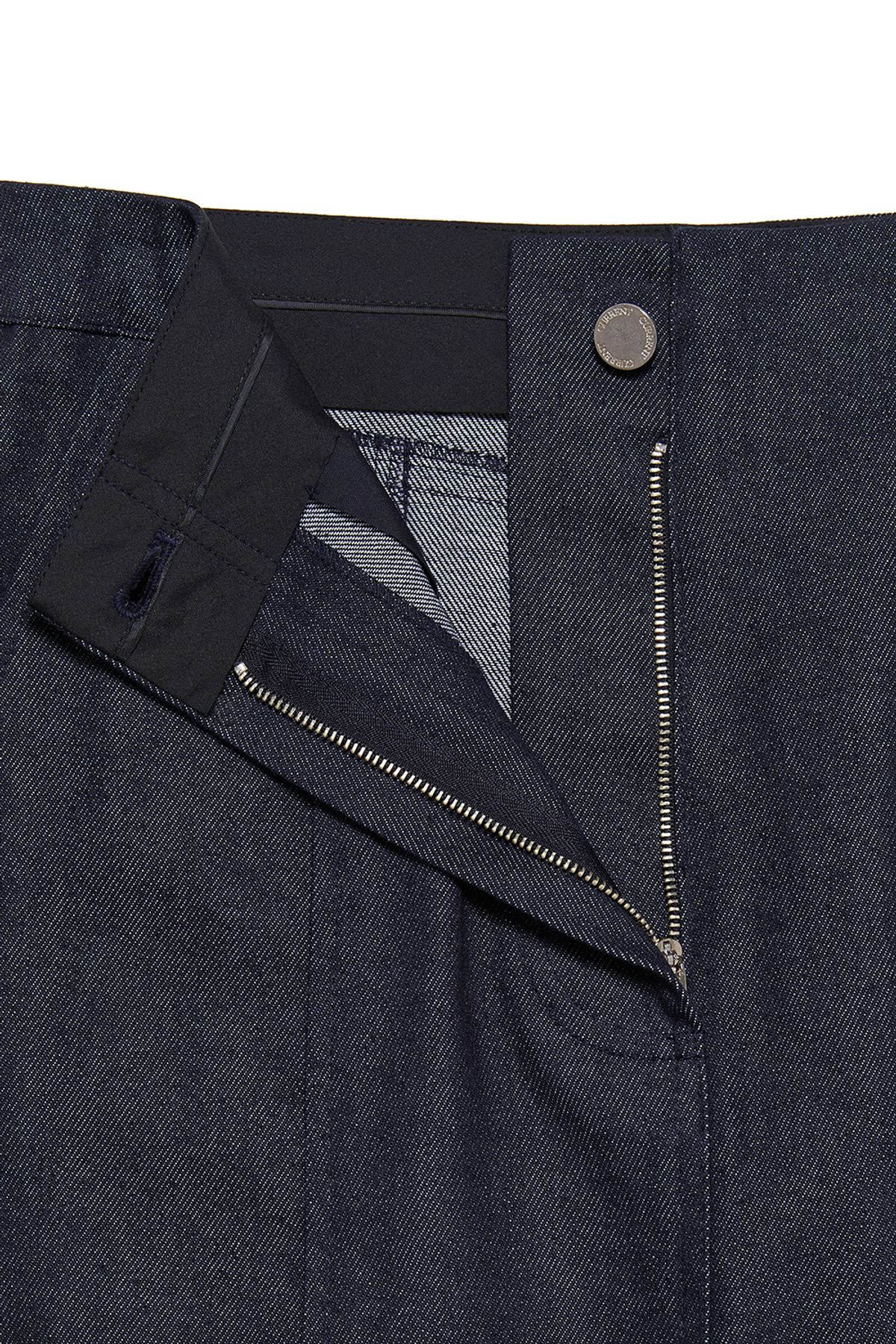 커렌트(CURRENT) SHEER MIX MAXI SKIRT [DARK INDIGO BLUE]