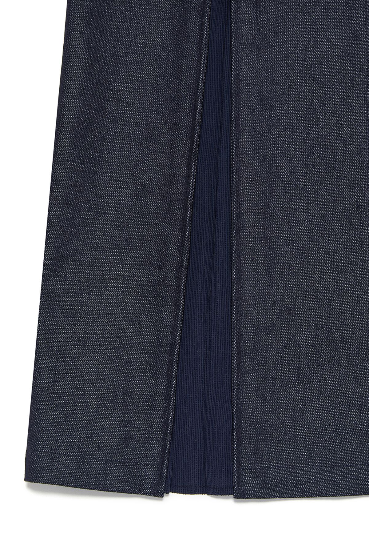 커렌트(CURRENT) SHEER MIX MAXI SKIRT [DARK INDIGO BLUE]