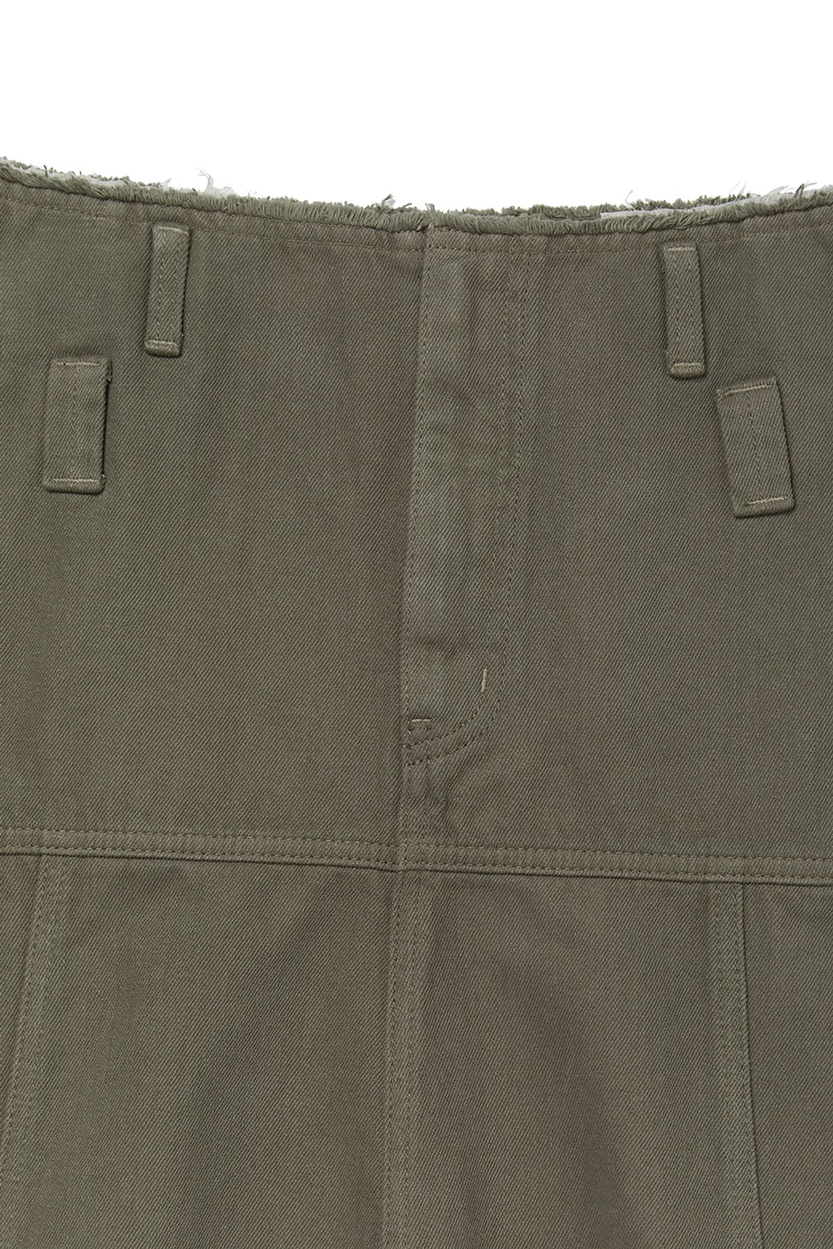 커렌트(CURRENT) ASYMMETRIC FLARE MIDI SKIRT [KHAKI]