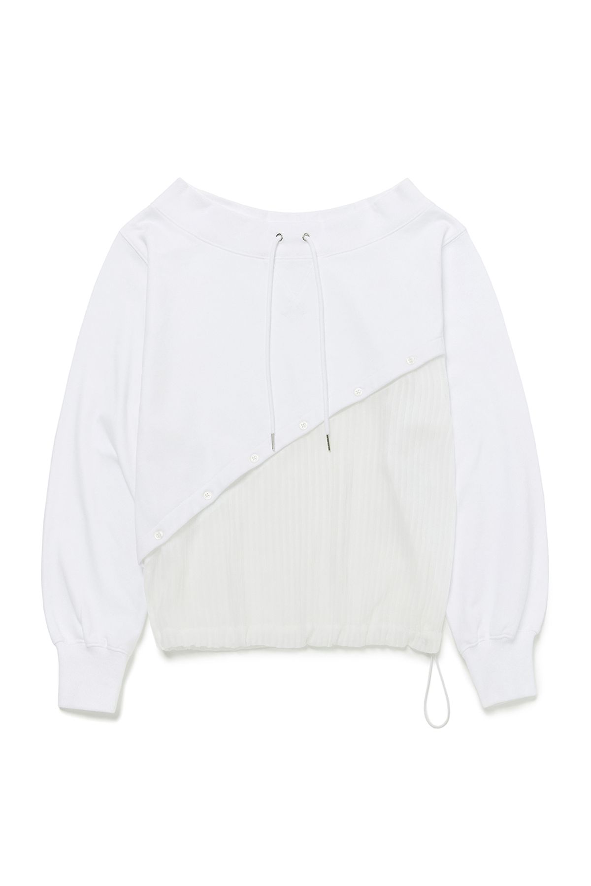 커렌트(CURRENT) SIGNATURE SHEER SWEATSHIRT [WHITE]