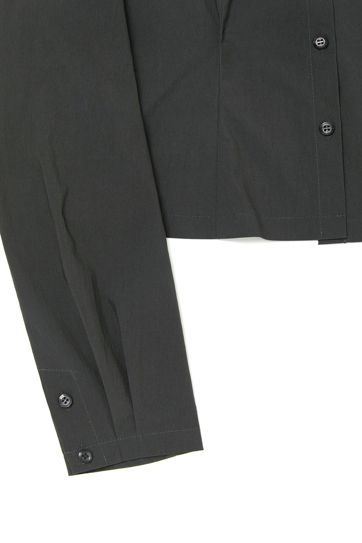 커렌트(CURRENT) PINTUCK DETAIL FITTED SHIRT [CHARCOAL]