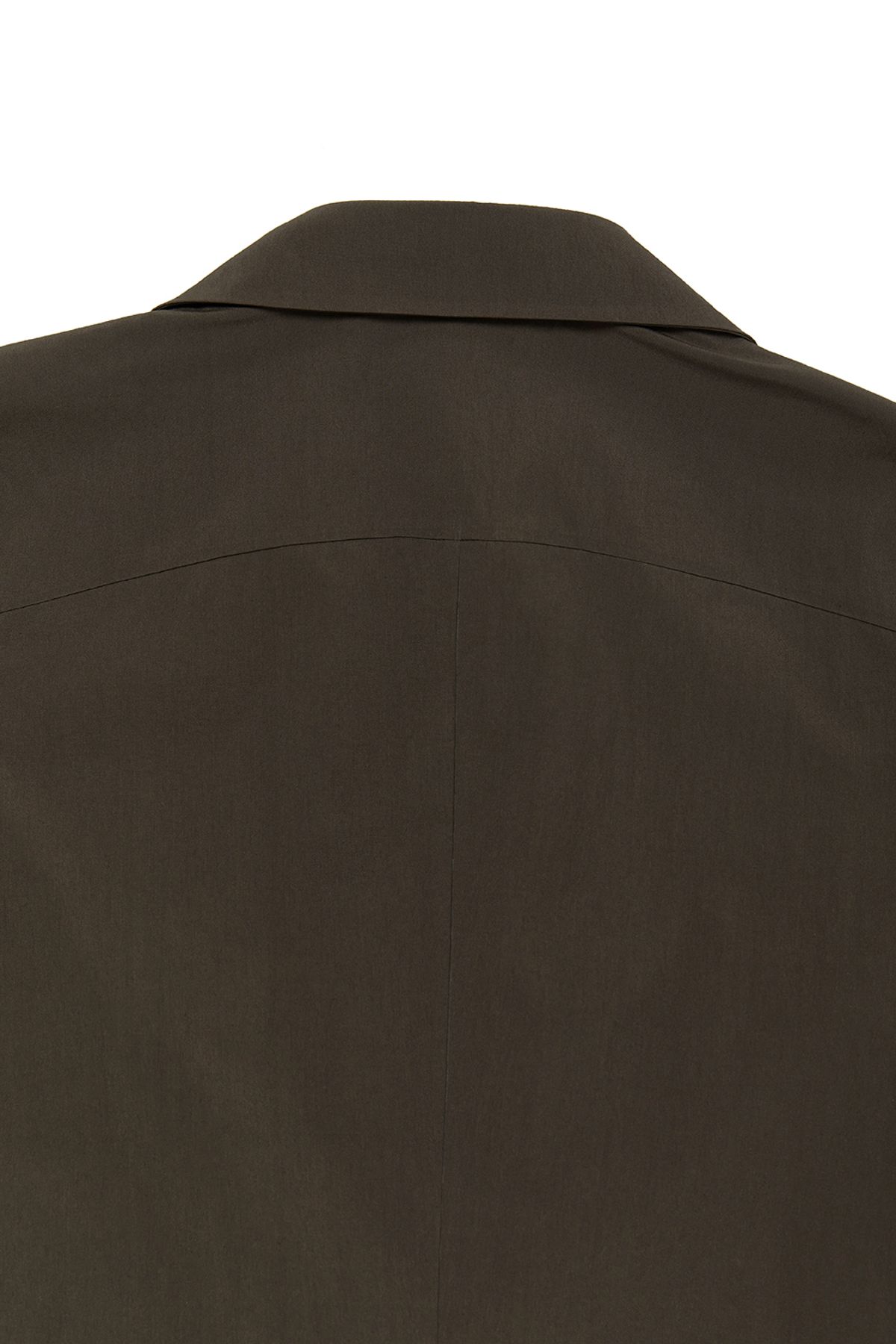 커렌트(CURRENT) PINTUCK DETAIL FITTED SHIRT [BROWN]