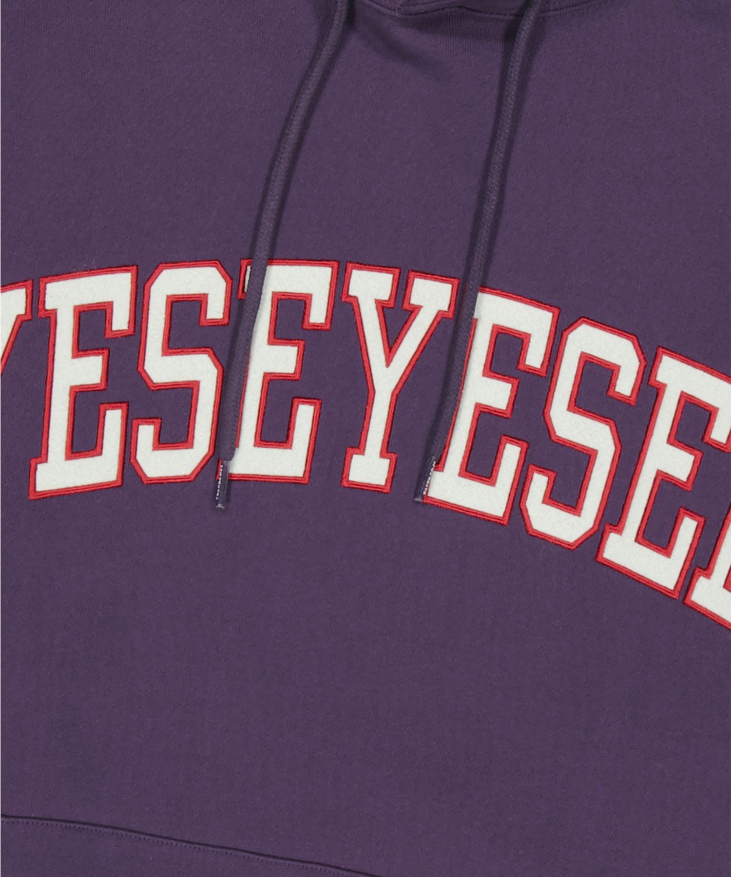 MUSINSA | YESEYESEE Arch Logo Hoodie Deep Purple